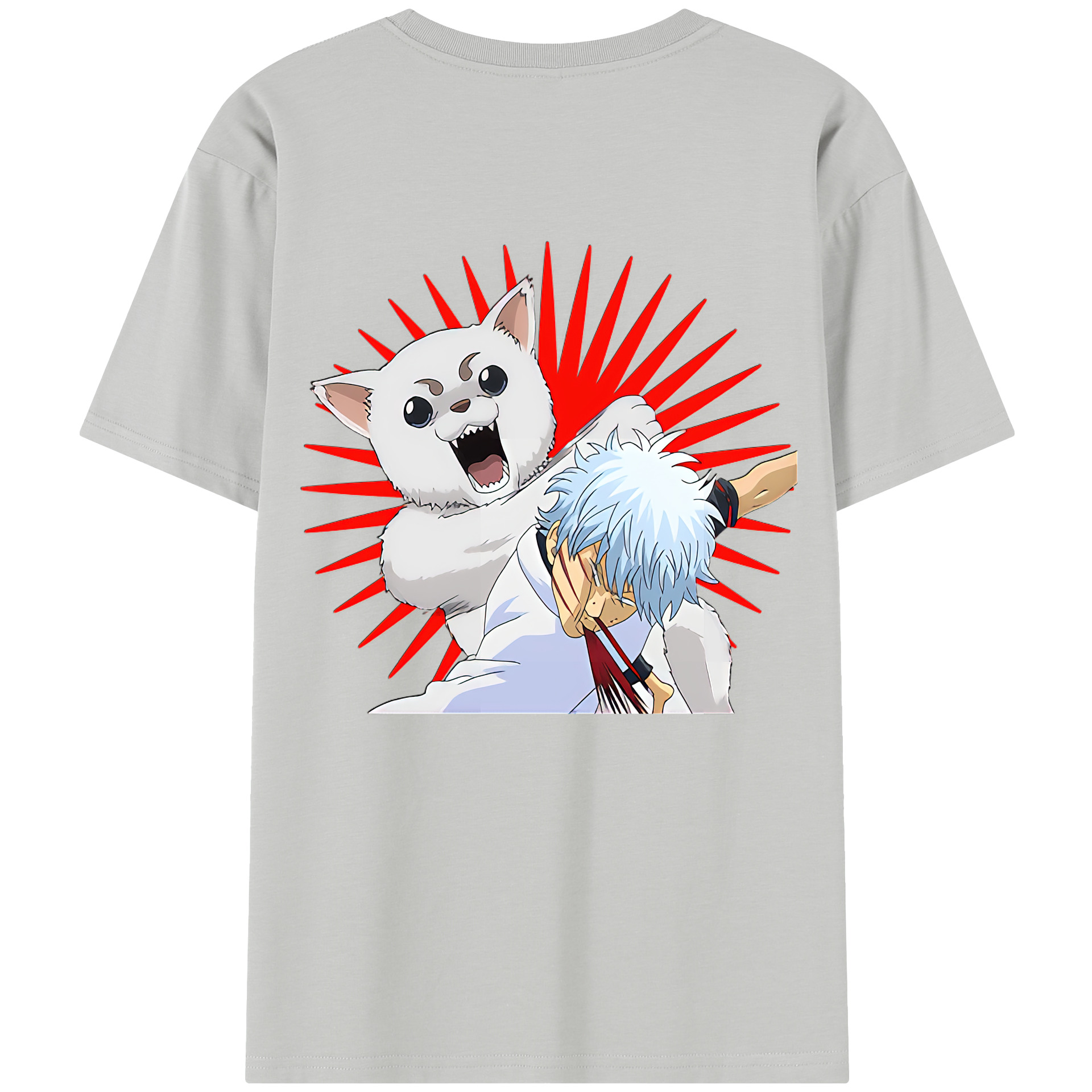 （画像用） ぎんたま 坂田銀時（さかたぎんとき） 神楽 志村新八（しむら しんぱち） GINTAMA Sakata Gintoki Kagura Shimura Shinpachi 綿100％半袖Tシャツ（背面プリント）
