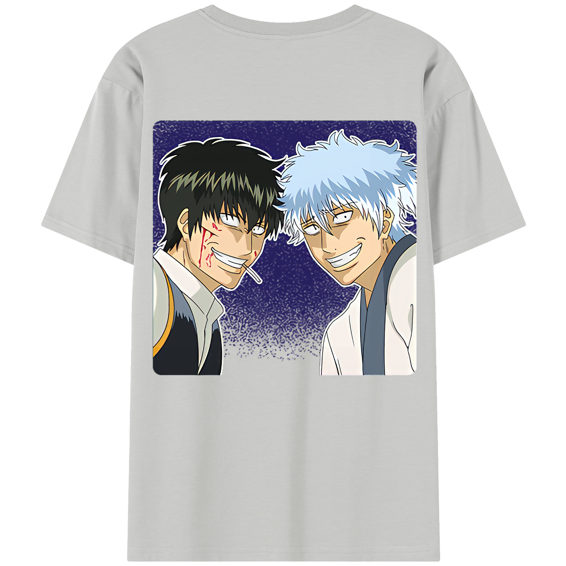 （画像用） ぎんたま 坂田銀時（さかたぎんとき） 神楽 志村新八（しむら しんぱち） GINTAMA Sakata Gintoki Kagura Shimura Shinpachi 綿100％半袖Tシャツ（背面プリント）