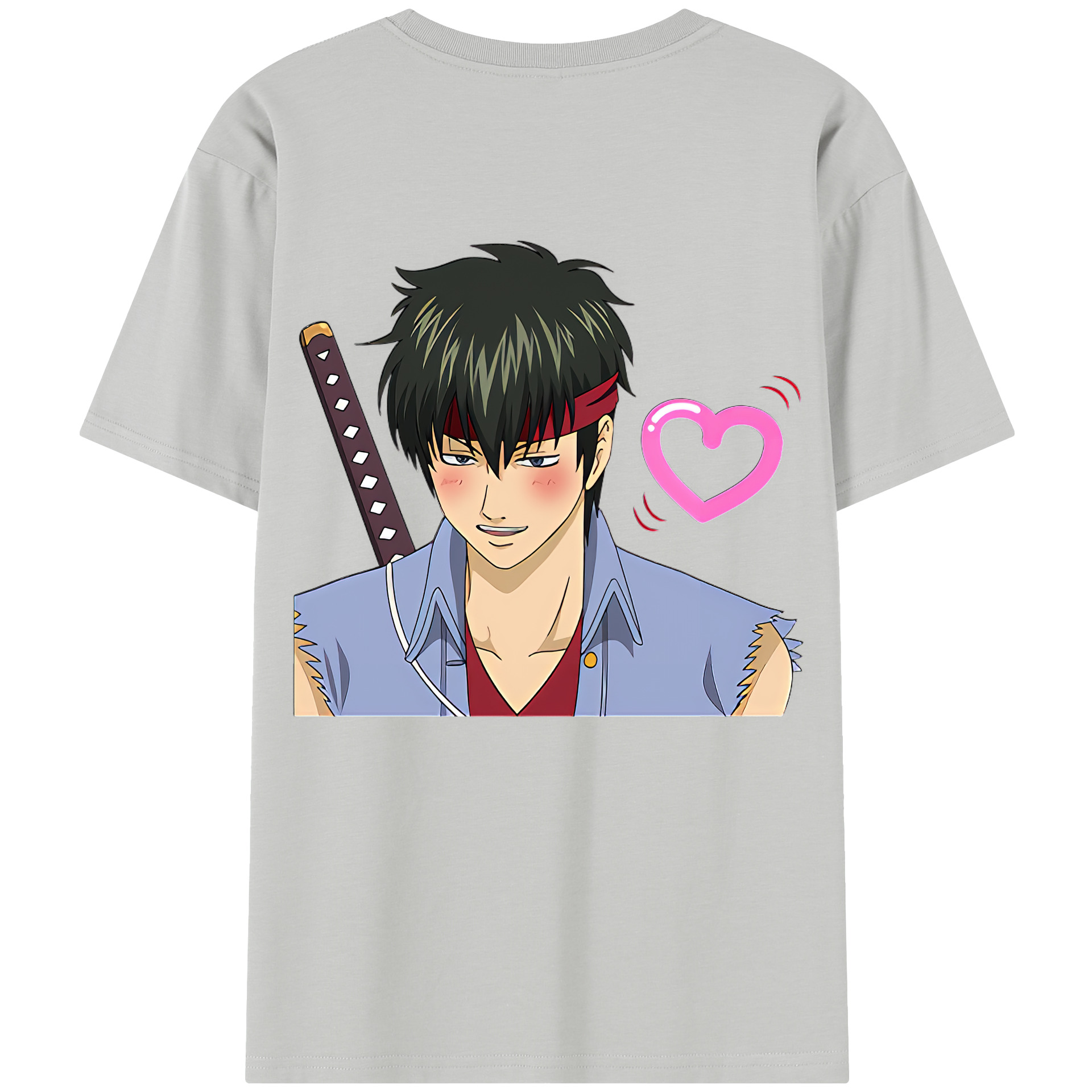 （画像用） ぎんたま 坂田銀時（さかたぎんとき） 神楽 志村新八（しむら しんぱち） GINTAMA Sakata Gintoki Kagura Shimura Shinpachi 綿100％半袖Tシャツ（背面プリント）