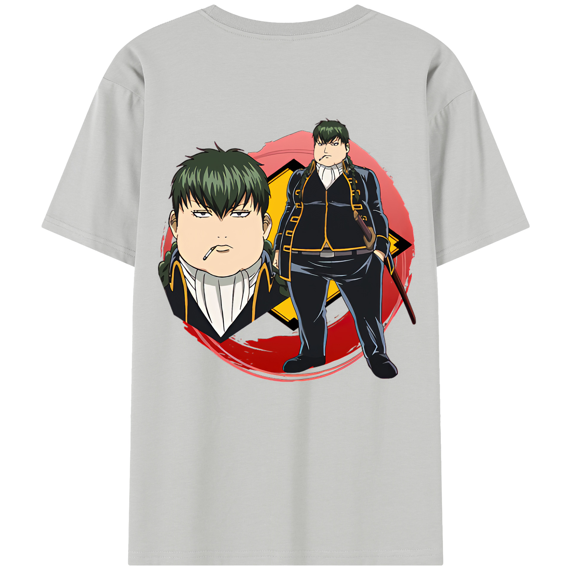 （画像用） ぎんたま 坂田銀時（さかたぎんとき） 神楽 志村新八（しむら しんぱち） GINTAMA Sakata Gintoki Kagura Shimura Shinpachi 綿100％半袖Tシャツ（背面プリント）