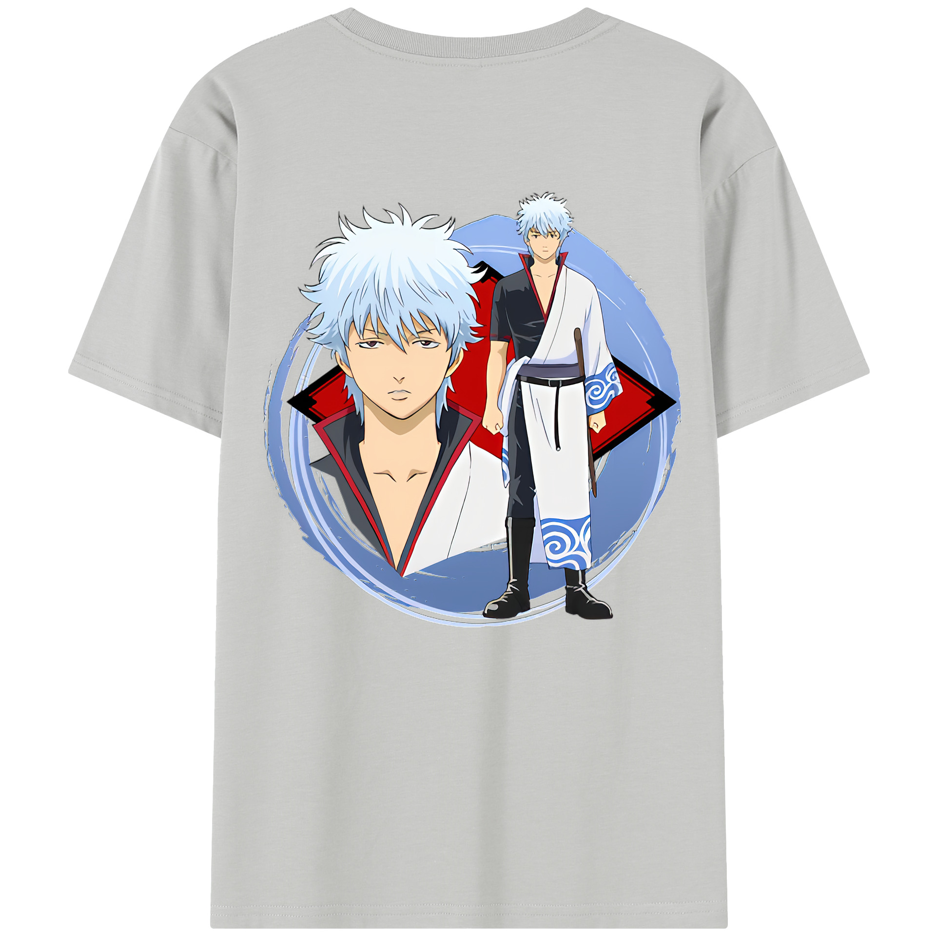 （画像用） ぎんたま 坂田銀時（さかたぎんとき） 神楽 志村新八（しむら しんぱち） GINTAMA Sakata Gintoki Kagura Shimura Shinpachi 綿100％半袖Tシャツ（背面プリント）