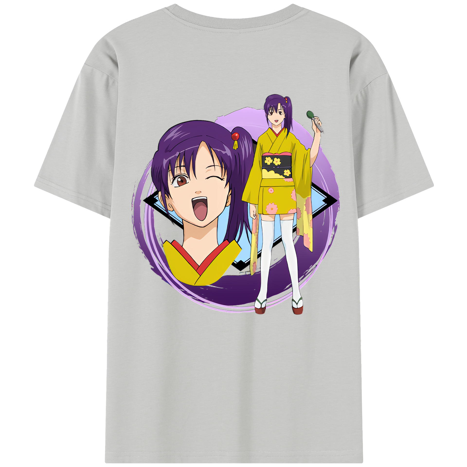 （画像用） ぎんたま 坂田銀時（さかたぎんとき） 神楽 志村新八（しむら しんぱち） GINTAMA Sakata Gintoki Kagura Shimura Shinpachi 綿100％半袖Tシャツ（背面プリント）