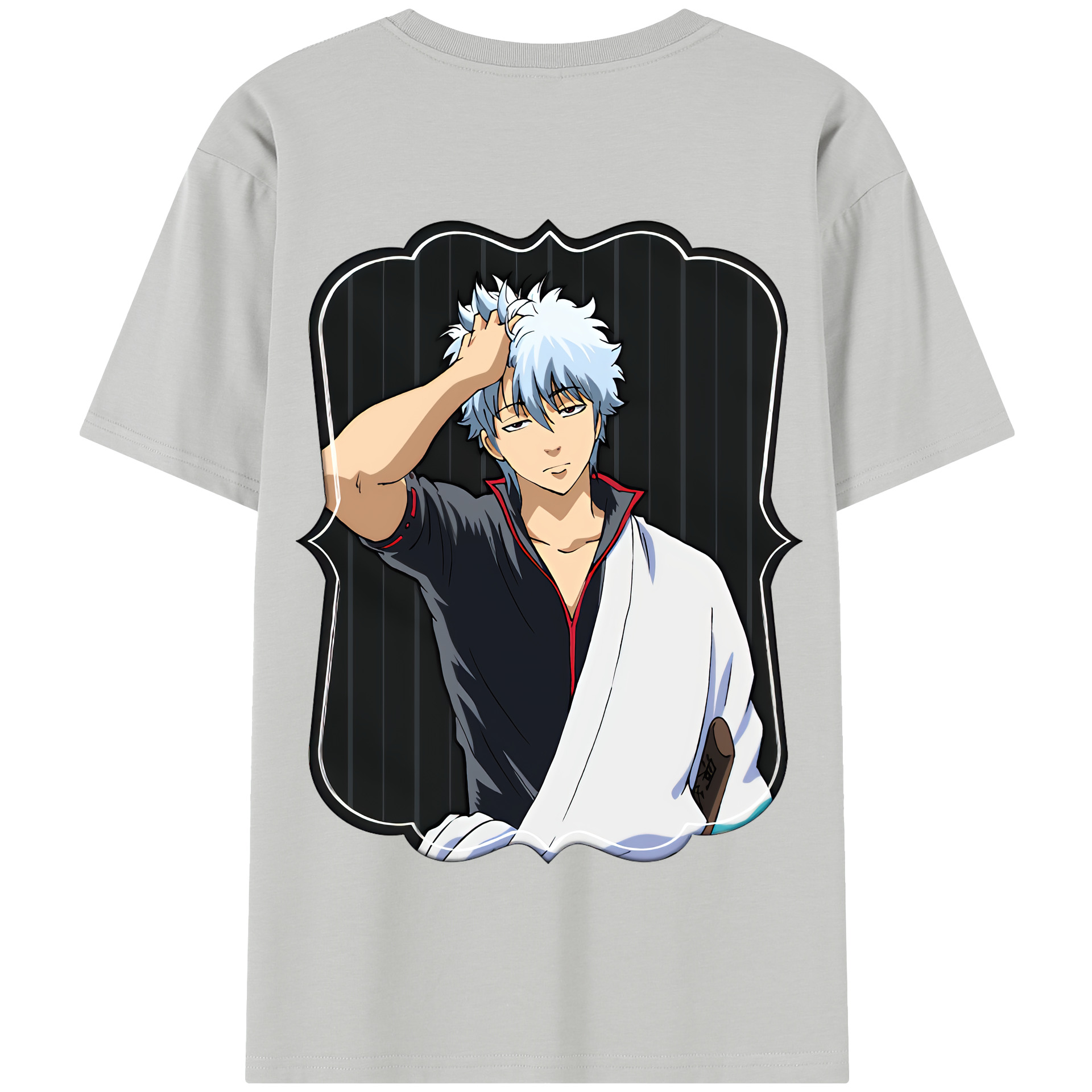 （画像用） ぎんたま 坂田銀時（さかたぎんとき） 神楽 志村新八（しむら しんぱち） GINTAMA Sakata Gintoki Kagura Shimura Shinpachi 綿100％半袖Tシャツ（背面プリント）