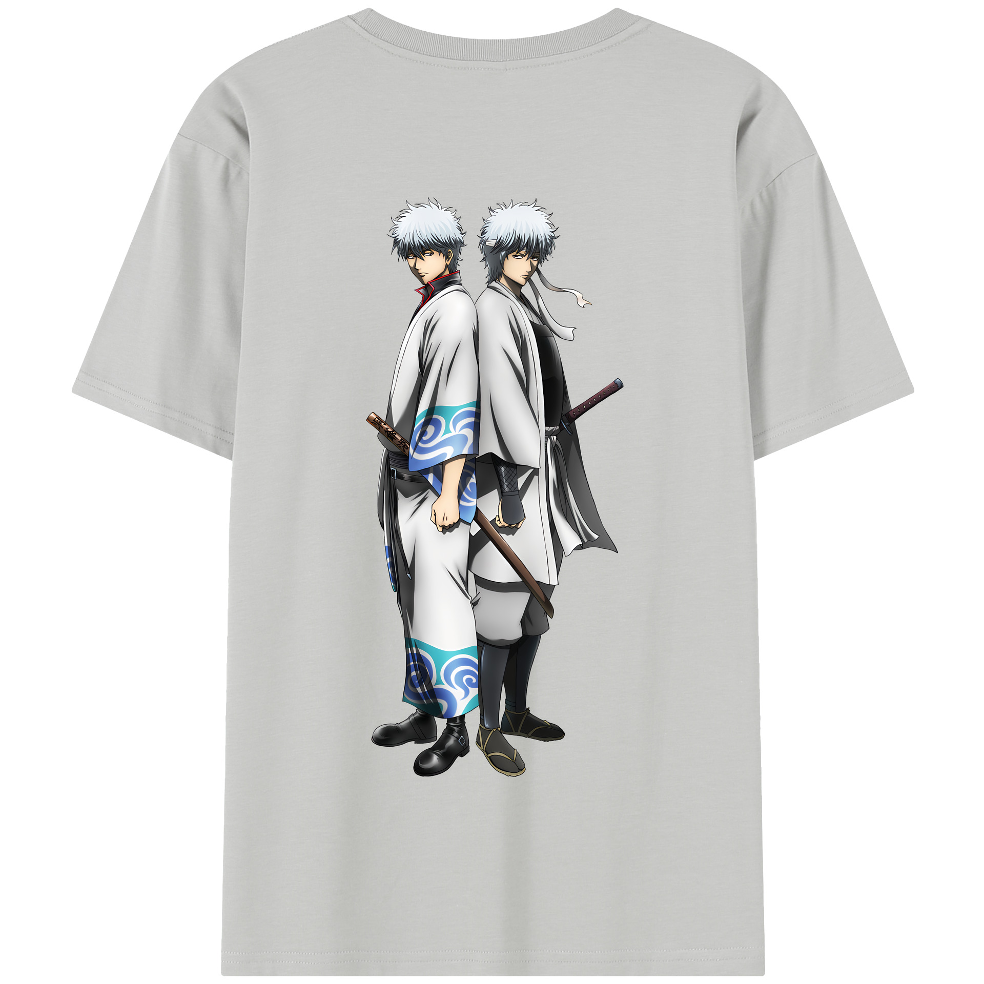 （画像用） ぎんたま 坂田銀時（さかたぎんとき） 神楽 志村新八（しむら しんぱち） GINTAMA Sakata Gintoki Kagura Shimura Shinpachi 綿100％半袖Tシャツ（背面プリント）