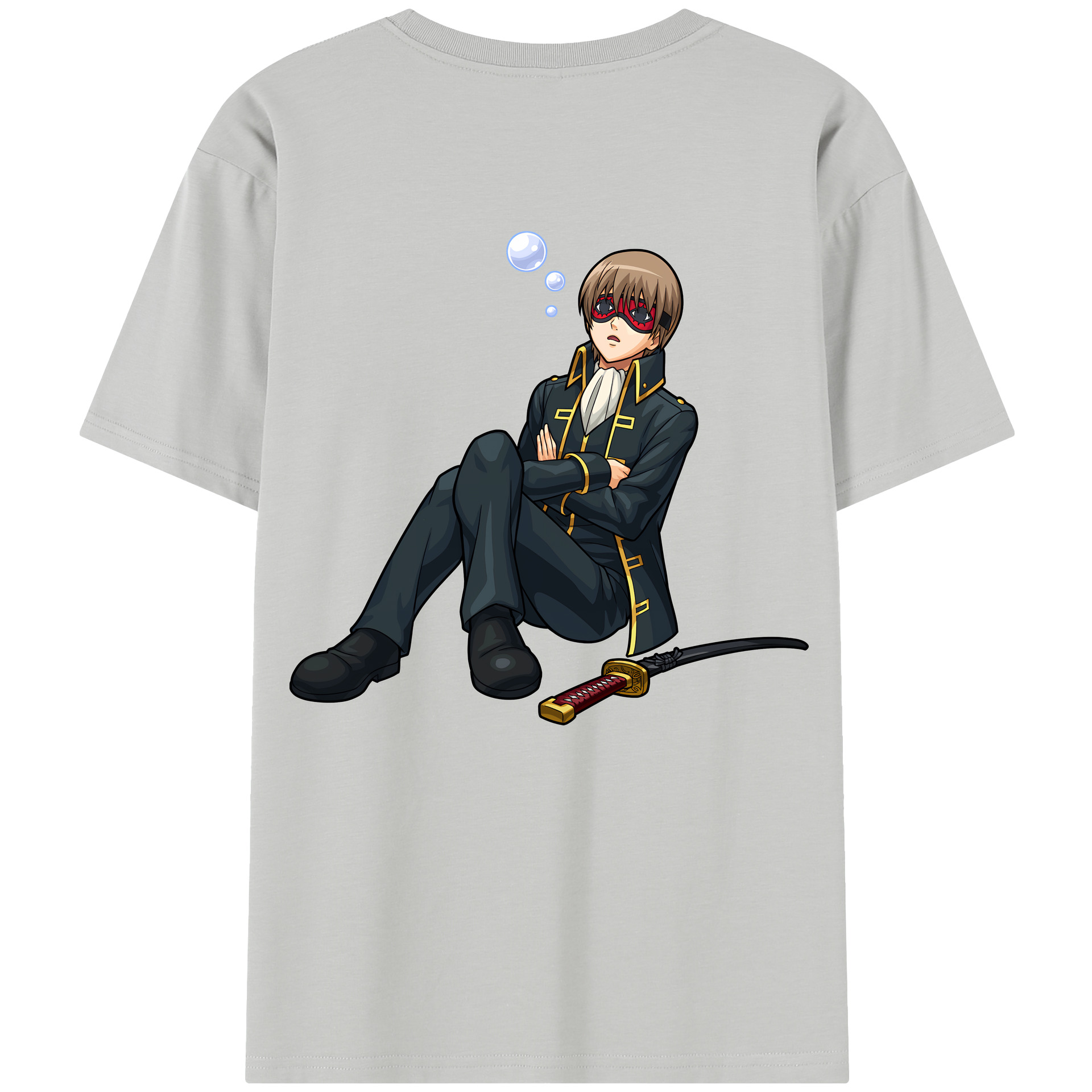 （画像用） ぎんたま 坂田銀時（さかたぎんとき） 神楽 志村新八（しむら しんぱち） GINTAMA Sakata Gintoki Kagura Shimura Shinpachi 綿100％半袖Tシャツ（背面プリント）