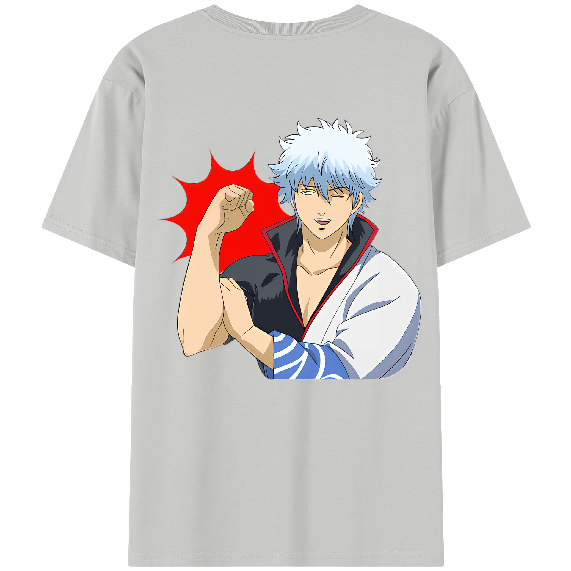 （画像用） ぎんたま 坂田銀時（さかたぎんとき） 神楽 志村新八（しむら しんぱち） GINTAMA Sakata Gintoki Kagura Shimura Shinpachi 綿100％半袖Tシャツ（背面プリント）