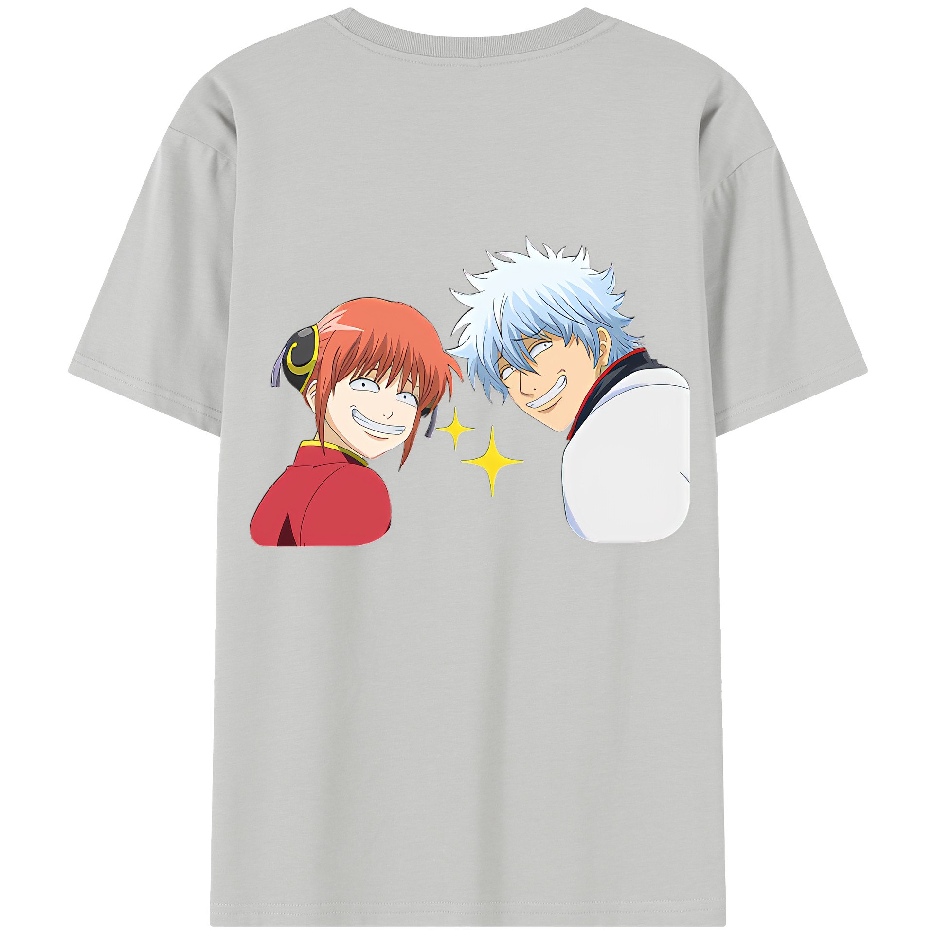 （画像用） ぎんたま 坂田銀時（さかたぎんとき） 神楽 志村新八（しむら しんぱち） GINTAMA Sakata Gintoki Kagura Shimura Shinpachi 綿100％半袖Tシャツ（背面プリント）