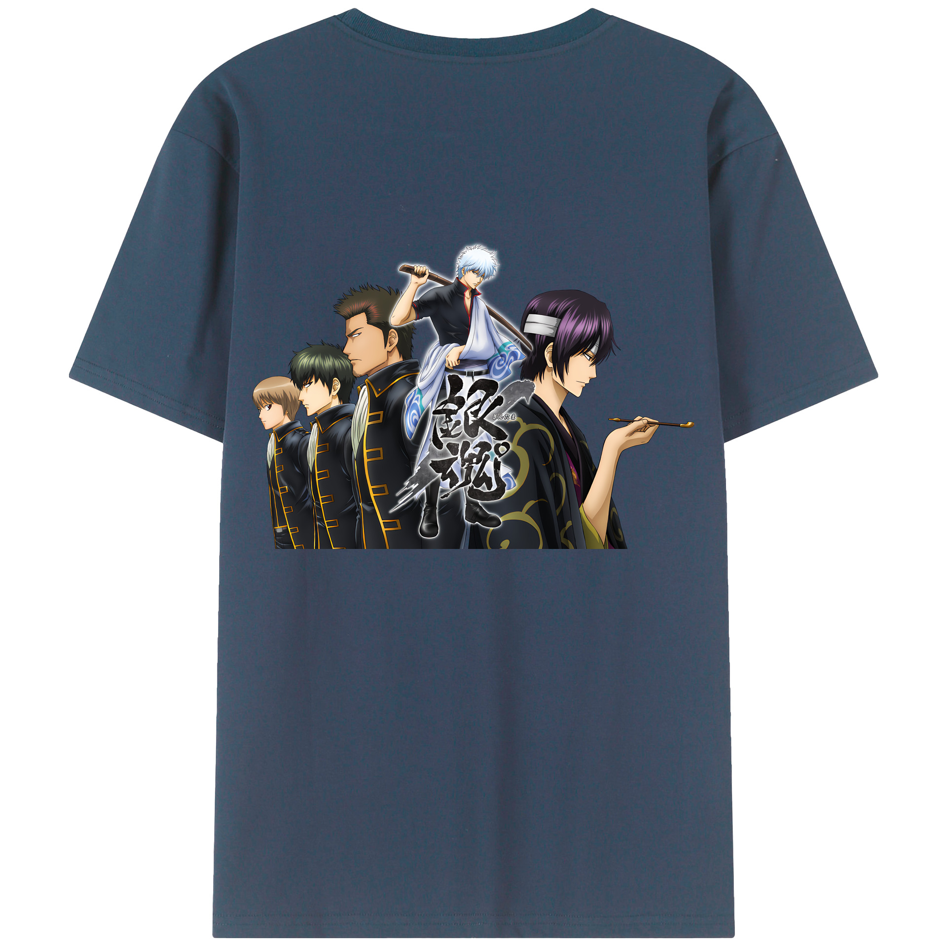 （画像用） ぎんたま 坂田銀時（さかたぎんとき） 神楽 志村新八（しむら しんぱち） GINTAMA Sakata Gintoki Kagura Shimura Shinpachi 綿100％半袖Tシャツ（背面プリント）