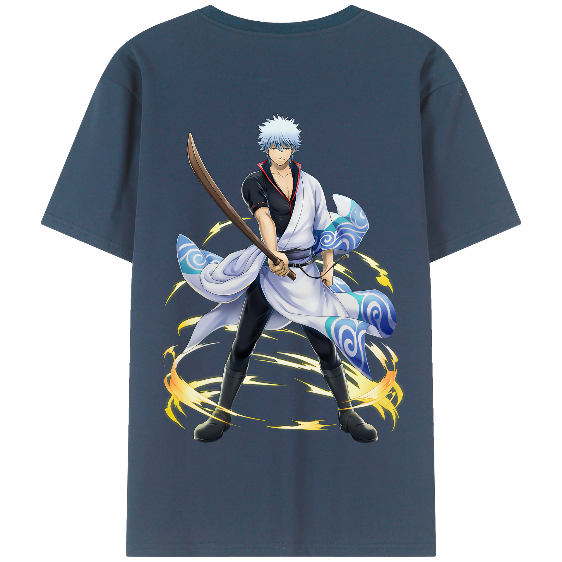 （画像用） ぎんたま 坂田銀時（さかたぎんとき） 神楽 志村新八（しむら しんぱち） GINTAMA Sakata Gintoki Kagura Shimura Shinpachi 綿100％半袖Tシャツ（背面プリント）