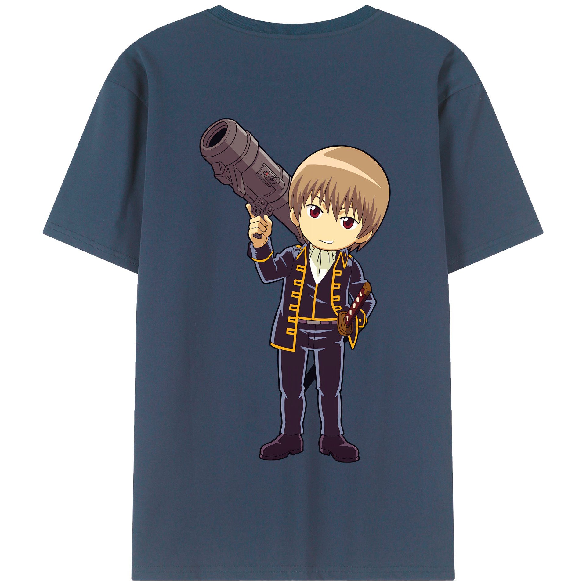 （画像用） ぎんたま 坂田銀時（さかたぎんとき） 神楽 志村新八（しむら しんぱち） GINTAMA Sakata Gintoki Kagura Shimura Shinpachi 綿100％半袖Tシャツ（背面プリント）