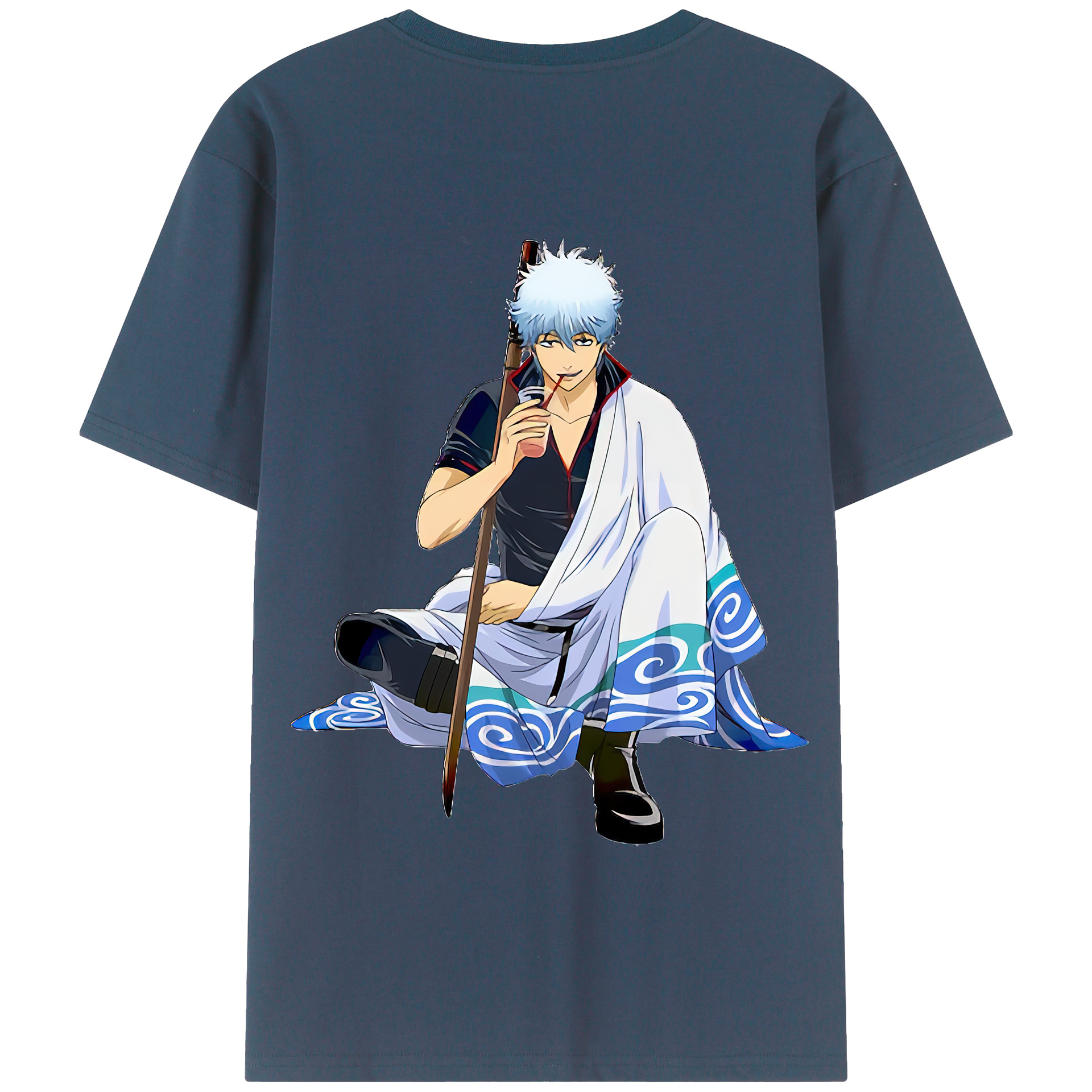 （画像用） ぎんたま 坂田銀時（さかたぎんとき） 神楽 志村新八（しむら しんぱち） GINTAMA Sakata Gintoki Kagura Shimura Shinpachi 綿100％半袖Tシャツ（背面プリント）