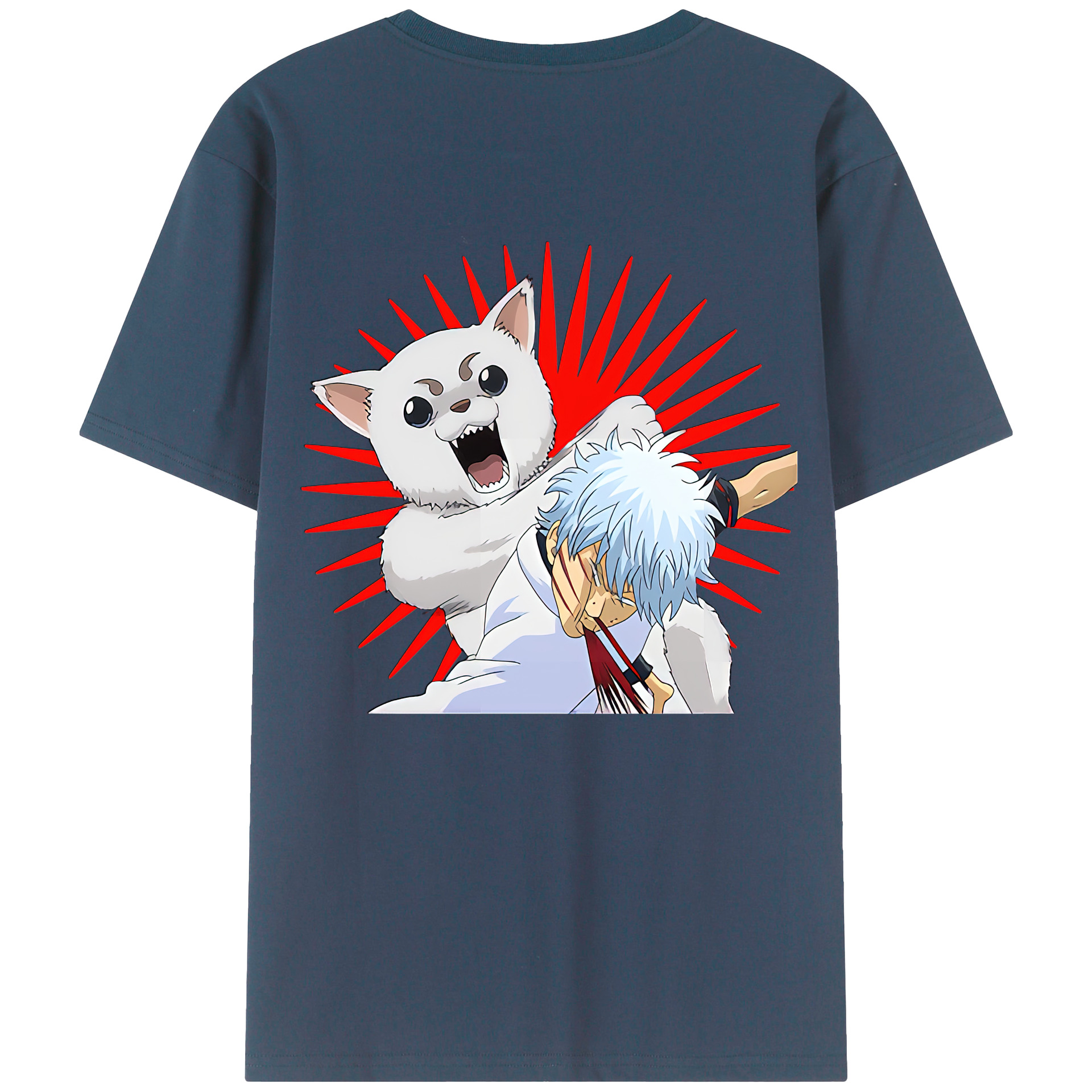 （画像用） ぎんたま 坂田銀時（さかたぎんとき） 神楽 志村新八（しむら しんぱち） GINTAMA Sakata Gintoki Kagura Shimura Shinpachi 綿100％半袖Tシャツ（背面プリント）