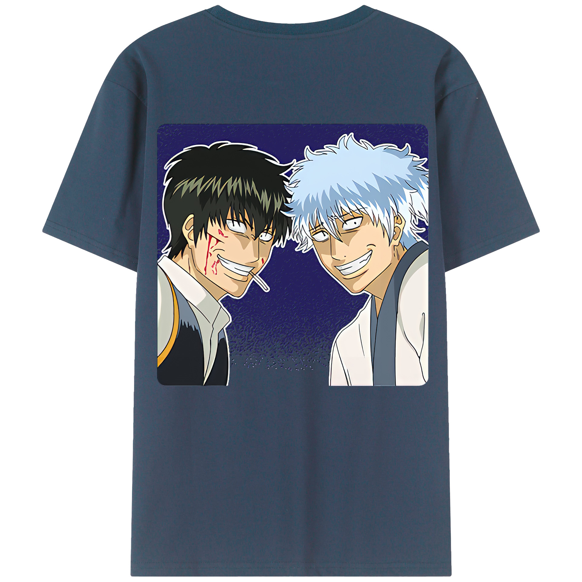 （画像用） ぎんたま 坂田銀時（さかたぎんとき） 神楽 志村新八（しむら しんぱち） GINTAMA Sakata Gintoki Kagura Shimura Shinpachi 綿100％半袖Tシャツ（背面プリント）