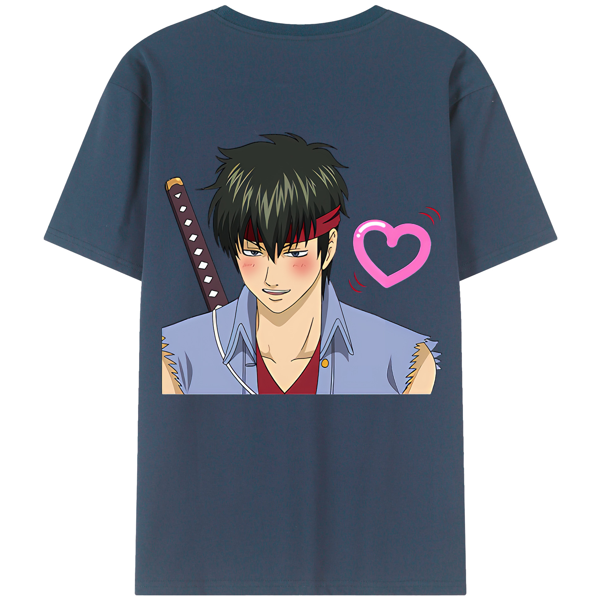 （画像用） ぎんたま 坂田銀時（さかたぎんとき） 神楽 志村新八（しむら しんぱち） GINTAMA Sakata Gintoki Kagura Shimura Shinpachi 綿100％半袖Tシャツ（背面プリント）