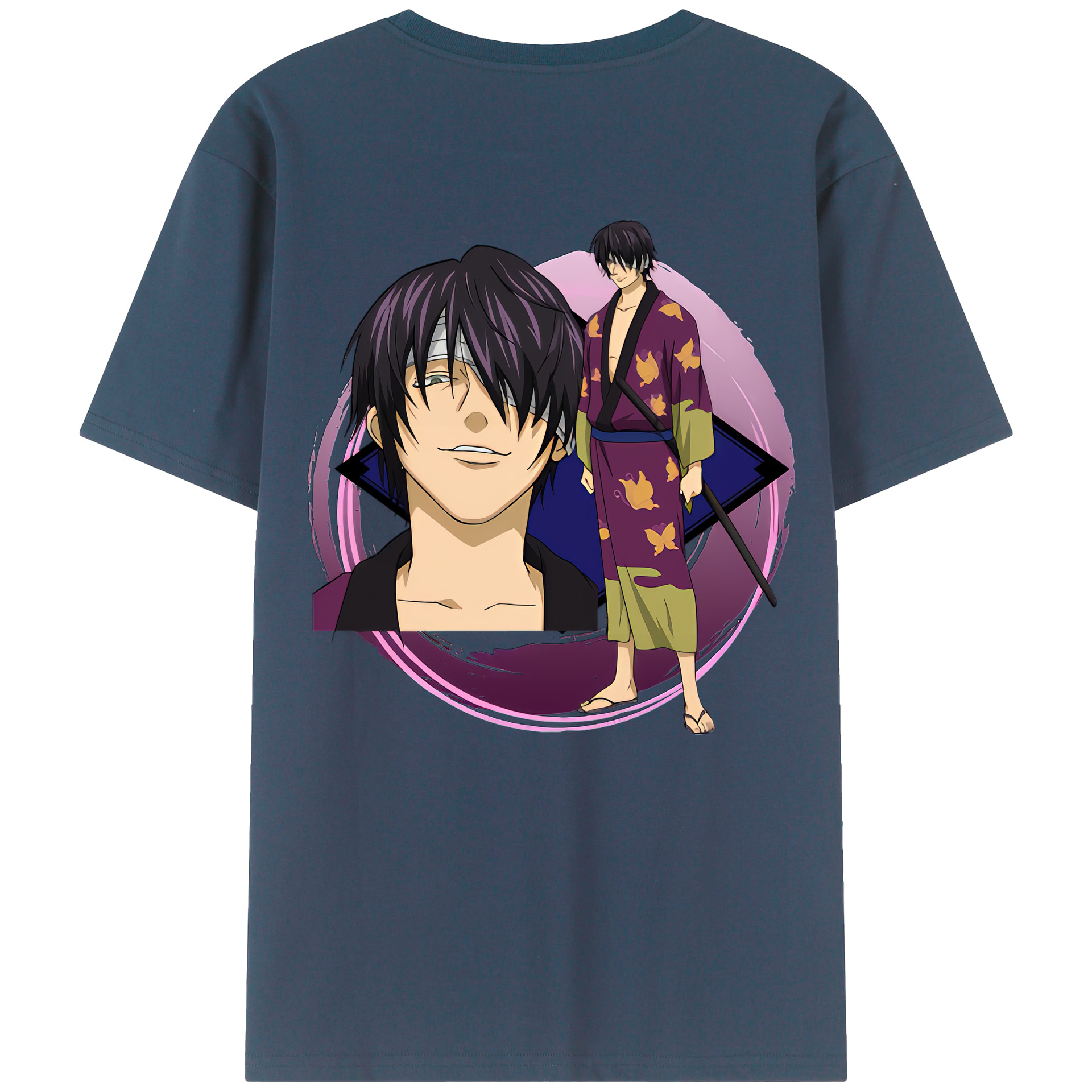 （画像用） ぎんたま 坂田銀時（さかたぎんとき） 神楽 志村新八（しむら しんぱち） GINTAMA Sakata Gintoki Kagura Shimura Shinpachi 綿100％半袖Tシャツ（背面プリント）