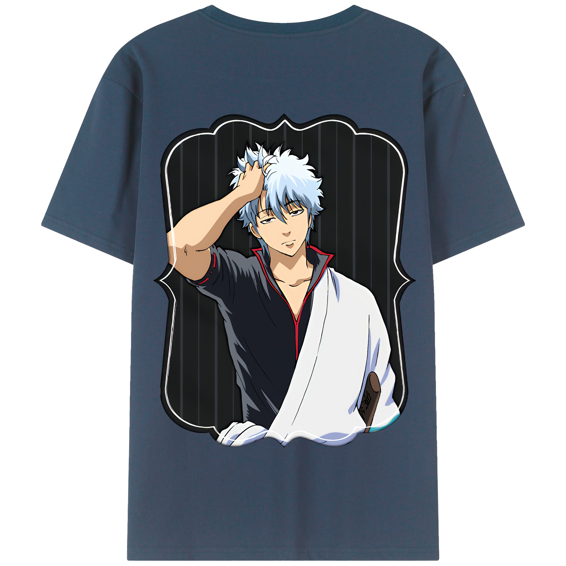 （画像用） ぎんたま 坂田銀時（さかたぎんとき） 神楽 志村新八（しむら しんぱち） GINTAMA Sakata Gintoki Kagura Shimura Shinpachi 綿100％半袖Tシャツ（背面プリント）