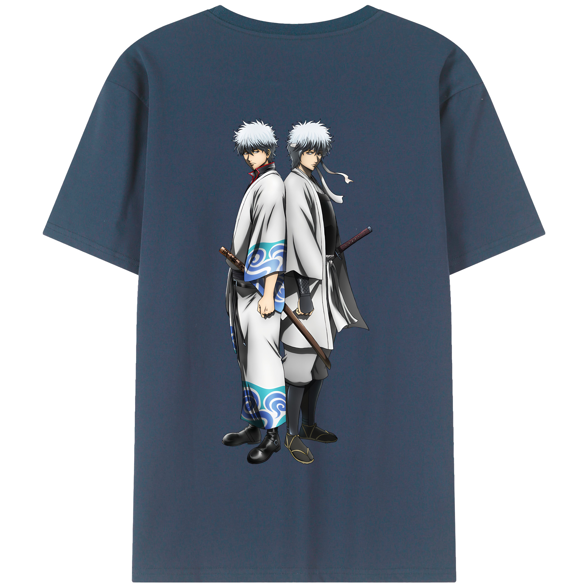 （画像用） ぎんたま 坂田銀時（さかたぎんとき） 神楽 志村新八（しむら しんぱち） GINTAMA Sakata Gintoki Kagura Shimura Shinpachi 綿100％半袖Tシャツ（背面プリント）