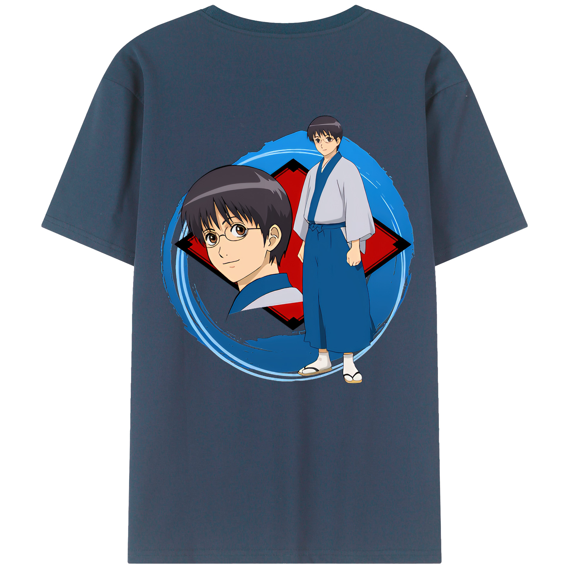 （画像用） ぎんたま 坂田銀時（さかたぎんとき） 神楽 志村新八（しむら しんぱち） GINTAMA Sakata Gintoki Kagura Shimura Shinpachi 綿100％半袖Tシャツ（背面プリント）