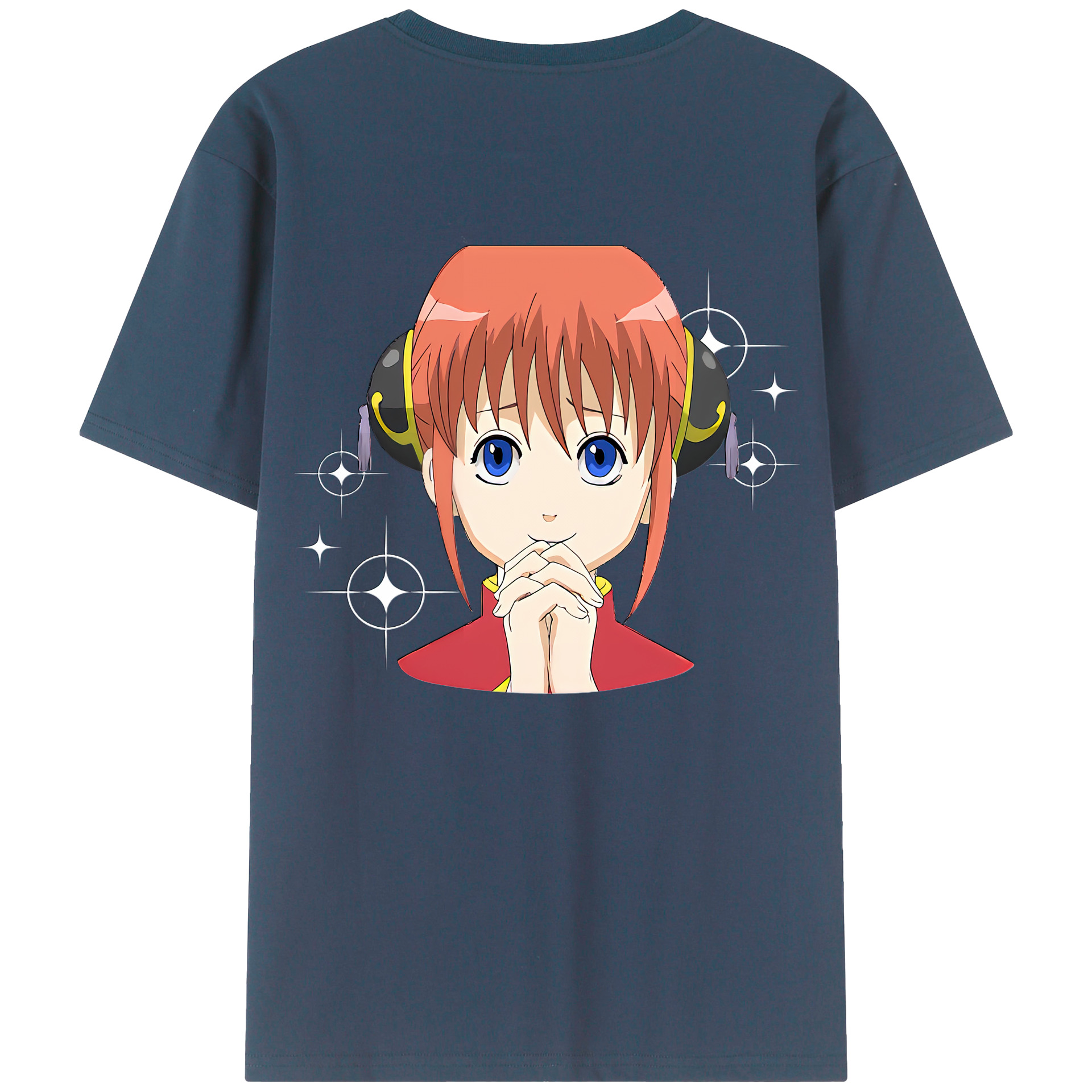 （画像用） ぎんたま 坂田銀時（さかたぎんとき） 神楽 志村新八（しむら しんぱち） GINTAMA Sakata Gintoki Kagura Shimura Shinpachi 綿100％半袖Tシャツ（背面プリント）