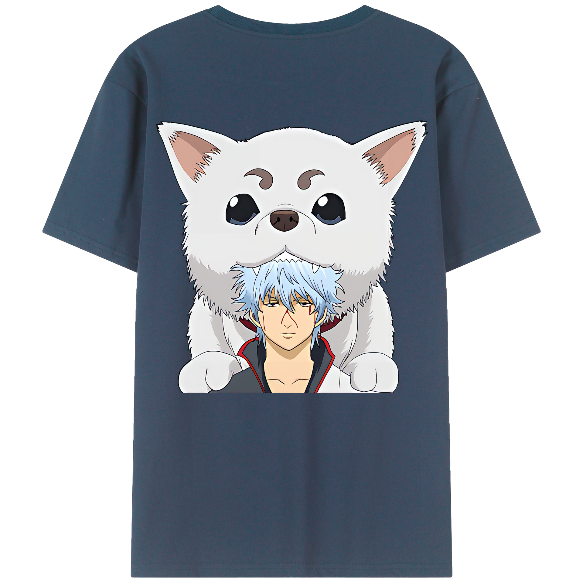 （画像用） ぎんたま 坂田銀時（さかたぎんとき） 神楽 志村新八（しむら しんぱち） GINTAMA Sakata Gintoki Kagura Shimura Shinpachi 綿100％半袖Tシャツ（背面プリント）