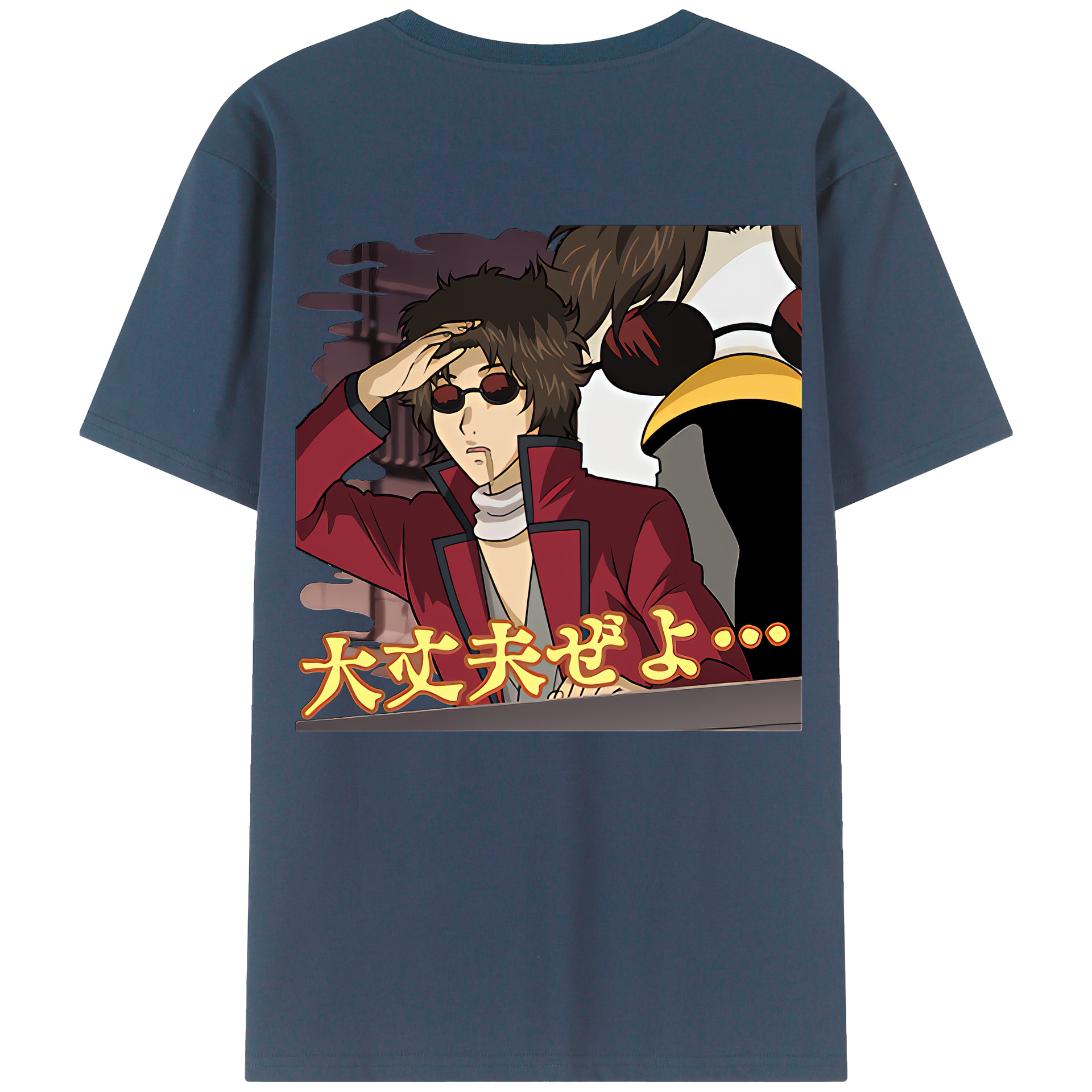 （画像用） ぎんたま 坂田銀時（さかたぎんとき） 神楽 志村新八（しむら しんぱち） GINTAMA Sakata Gintoki Kagura Shimura Shinpachi 綿100％半袖Tシャツ（背面プリント）