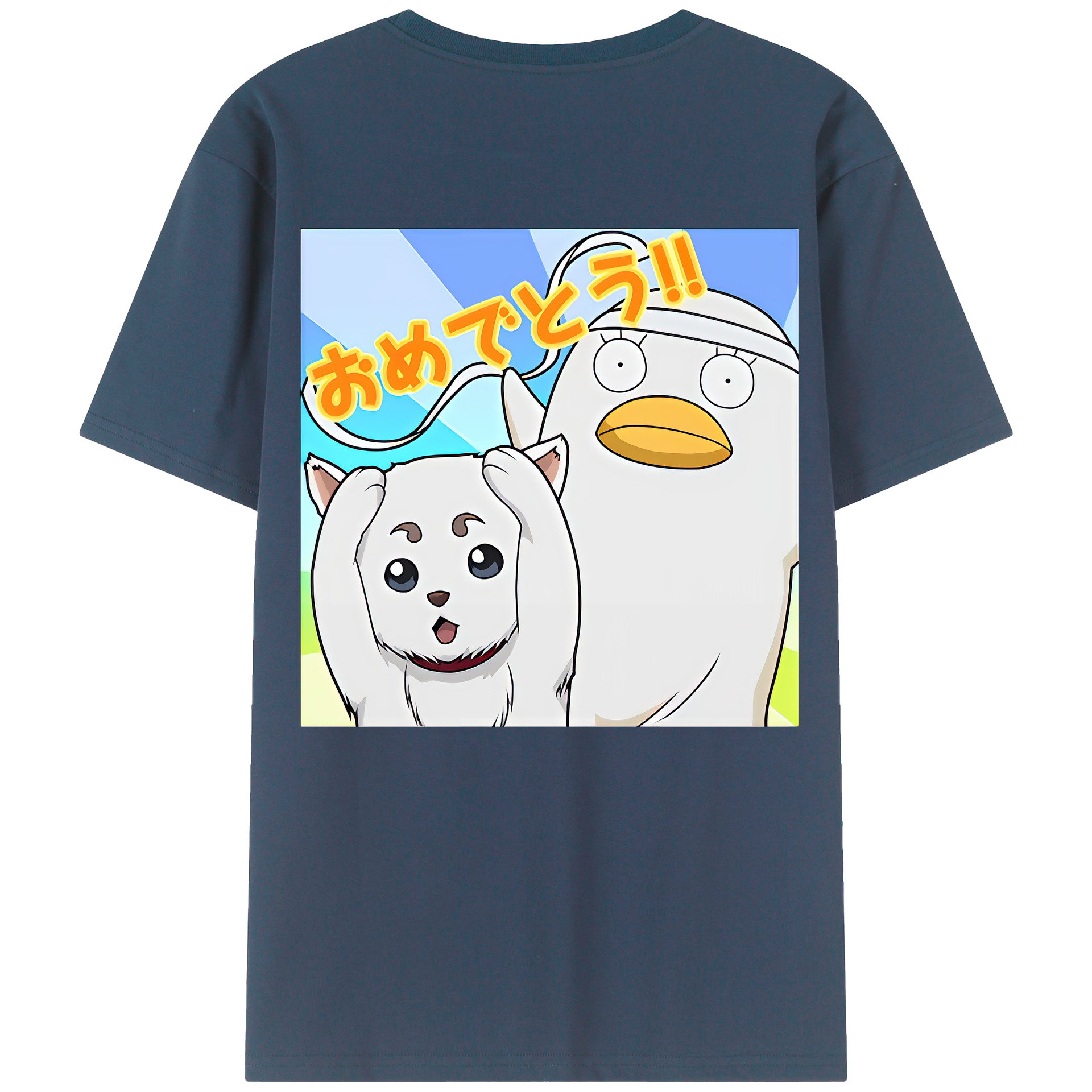 （画像用） ぎんたま 坂田銀時（さかたぎんとき） 神楽 志村新八（しむら しんぱち） GINTAMA Sakata Gintoki Kagura Shimura Shinpachi 綿100％半袖Tシャツ（背面プリント）