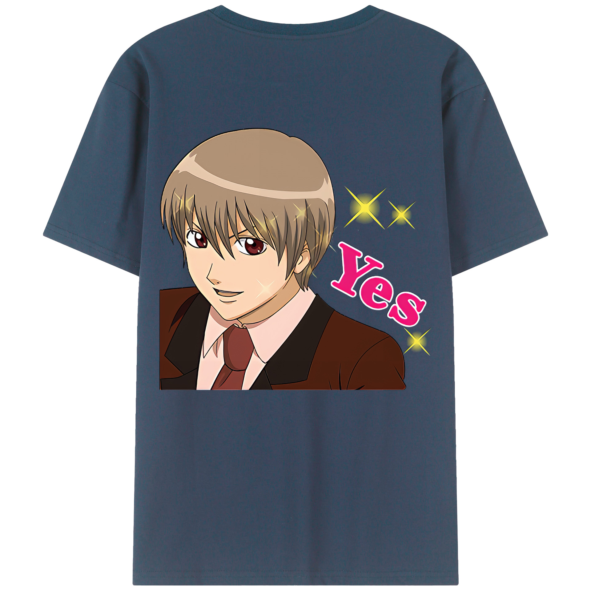 （画像用） ぎんたま 坂田銀時（さかたぎんとき） 神楽 志村新八（しむら しんぱち） GINTAMA Sakata Gintoki Kagura Shimura Shinpachi 綿100％半袖Tシャツ（背面プリント）