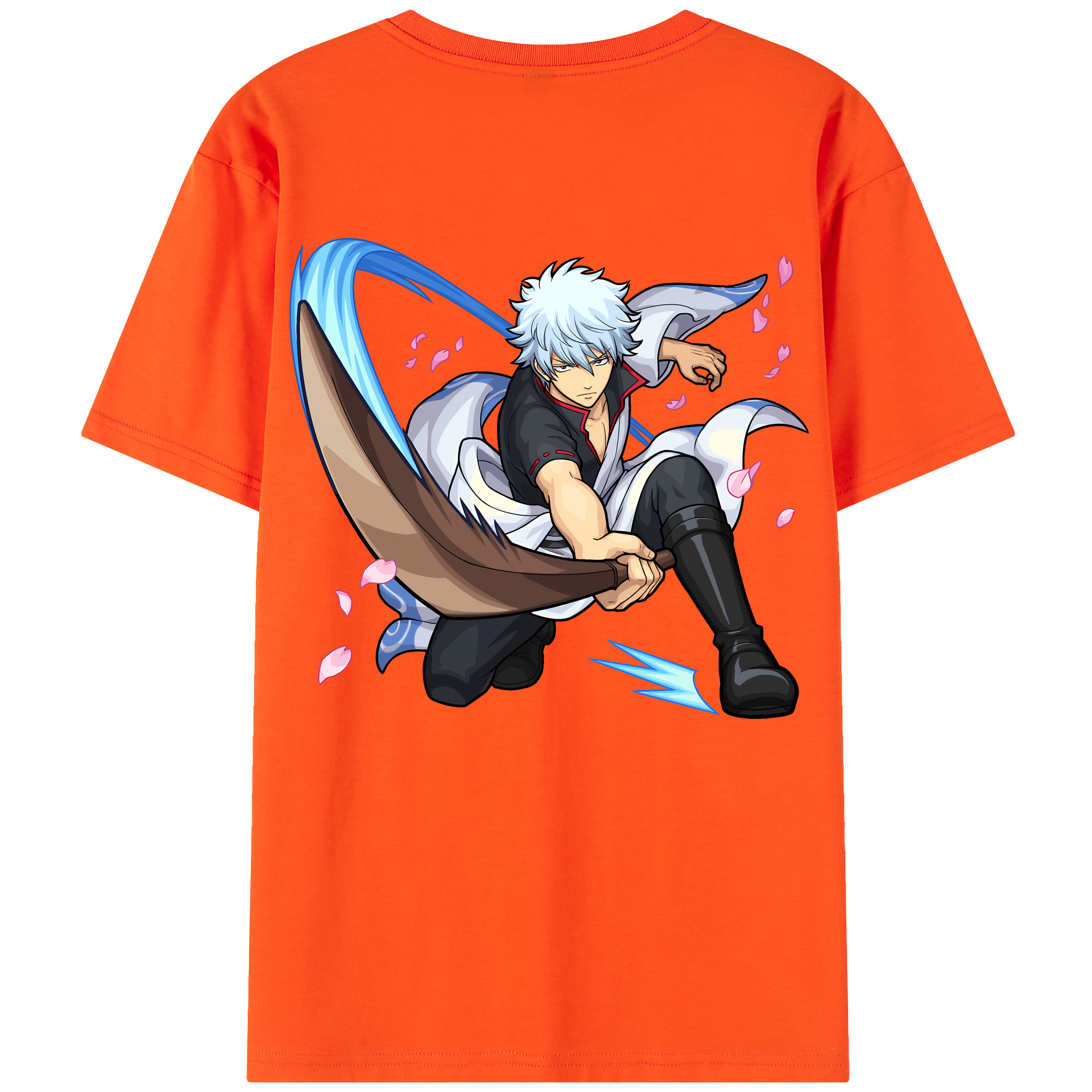 （画像用） ぎんたま 坂田銀時（さかたぎんとき） 神楽 志村新八（しむら しんぱち） GINTAMA Sakata Gintoki Kagura Shimura Shinpachi 綿100％半袖Tシャツ（背面プリント）