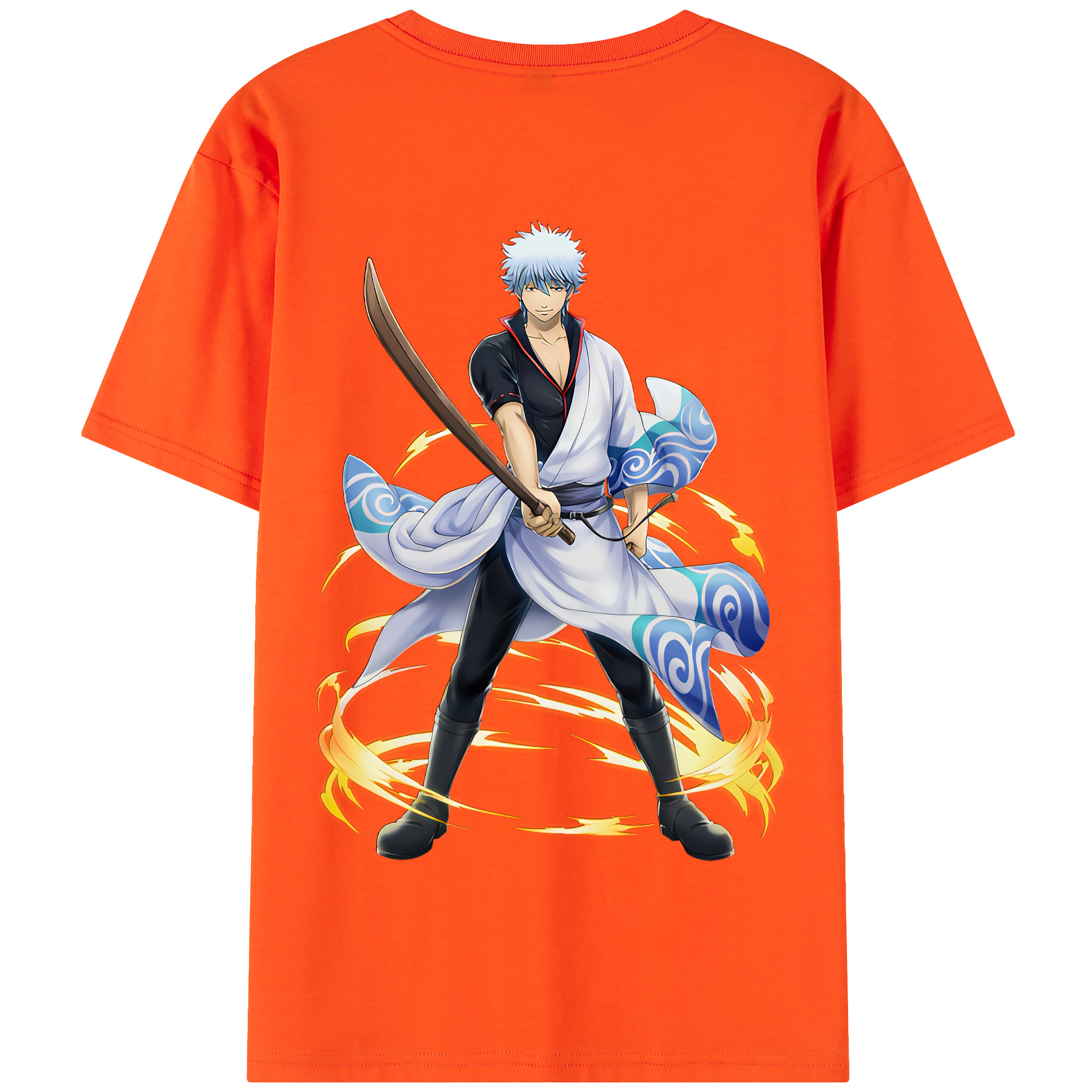（画像用） ぎんたま 坂田銀時（さかたぎんとき） 神楽 志村新八（しむら しんぱち） GINTAMA Sakata Gintoki Kagura Shimura Shinpachi 綿100％半袖Tシャツ（背面プリント）