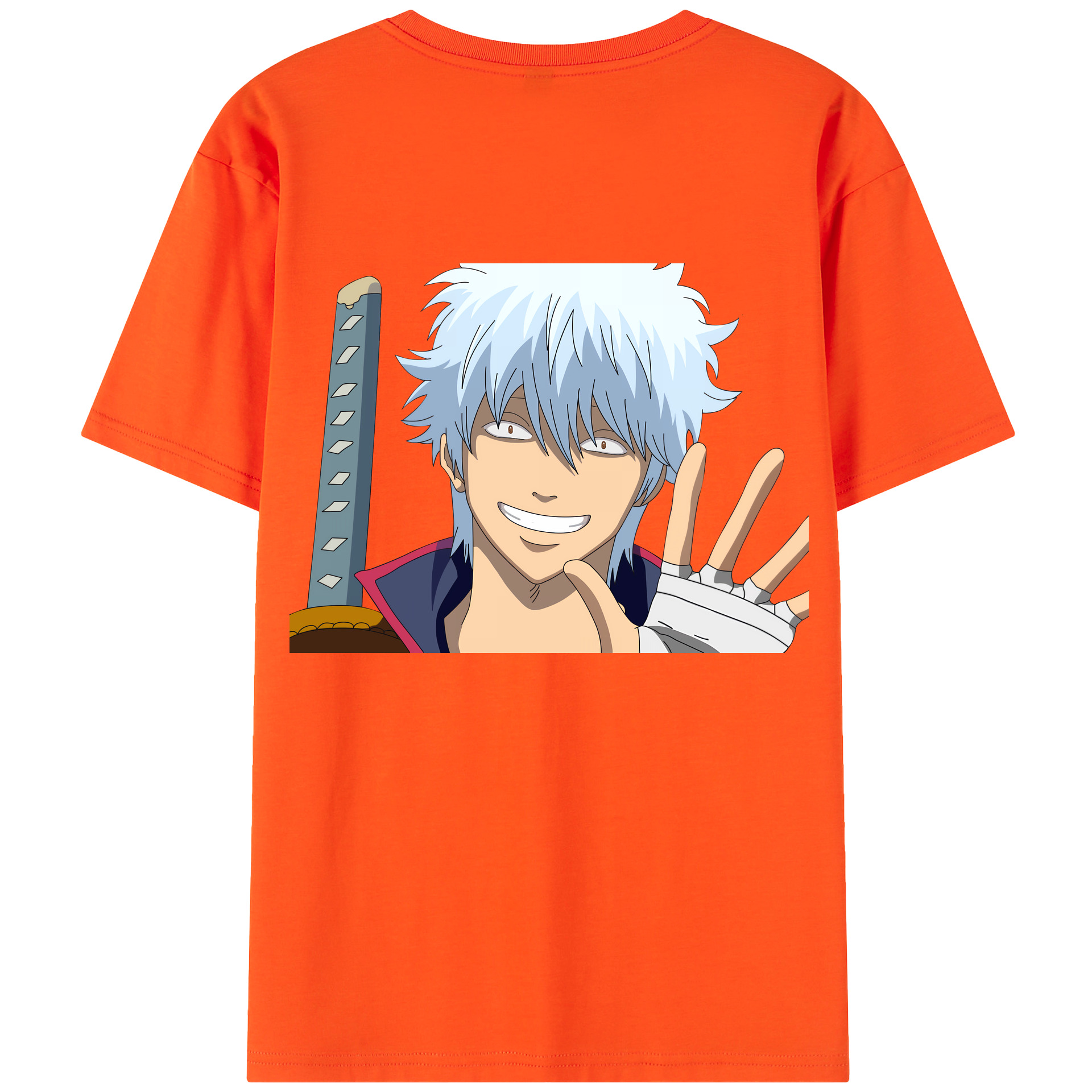 （画像用） ぎんたま 坂田銀時（さかたぎんとき） 神楽 志村新八（しむら しんぱち） GINTAMA Sakata Gintoki Kagura Shimura Shinpachi 綿100％半袖Tシャツ（背面プリント）