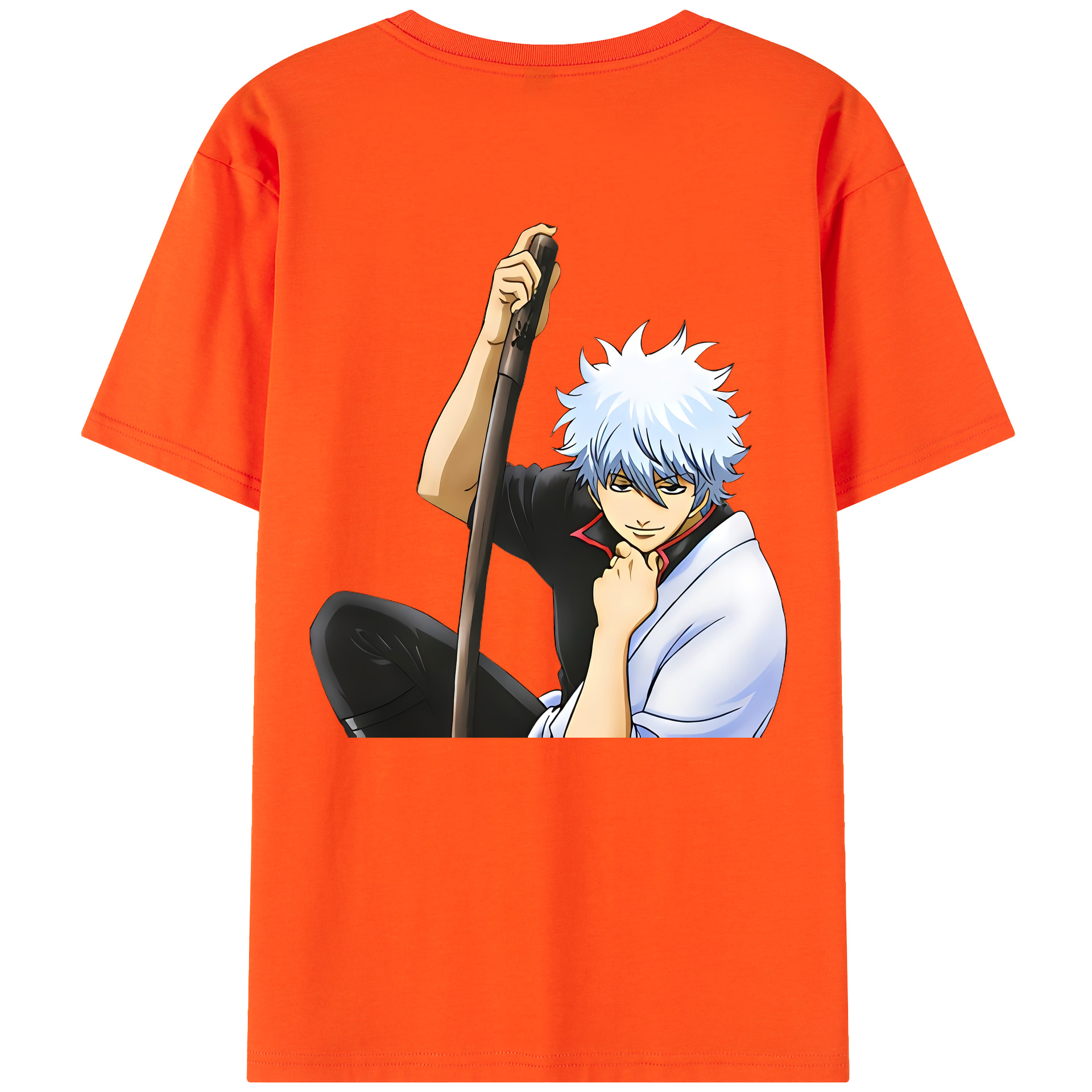 （画像用） ぎんたま 坂田銀時（さかたぎんとき） 神楽 志村新八（しむら しんぱち） GINTAMA Sakata Gintoki Kagura Shimura Shinpachi 綿100％半袖Tシャツ（背面プリント）