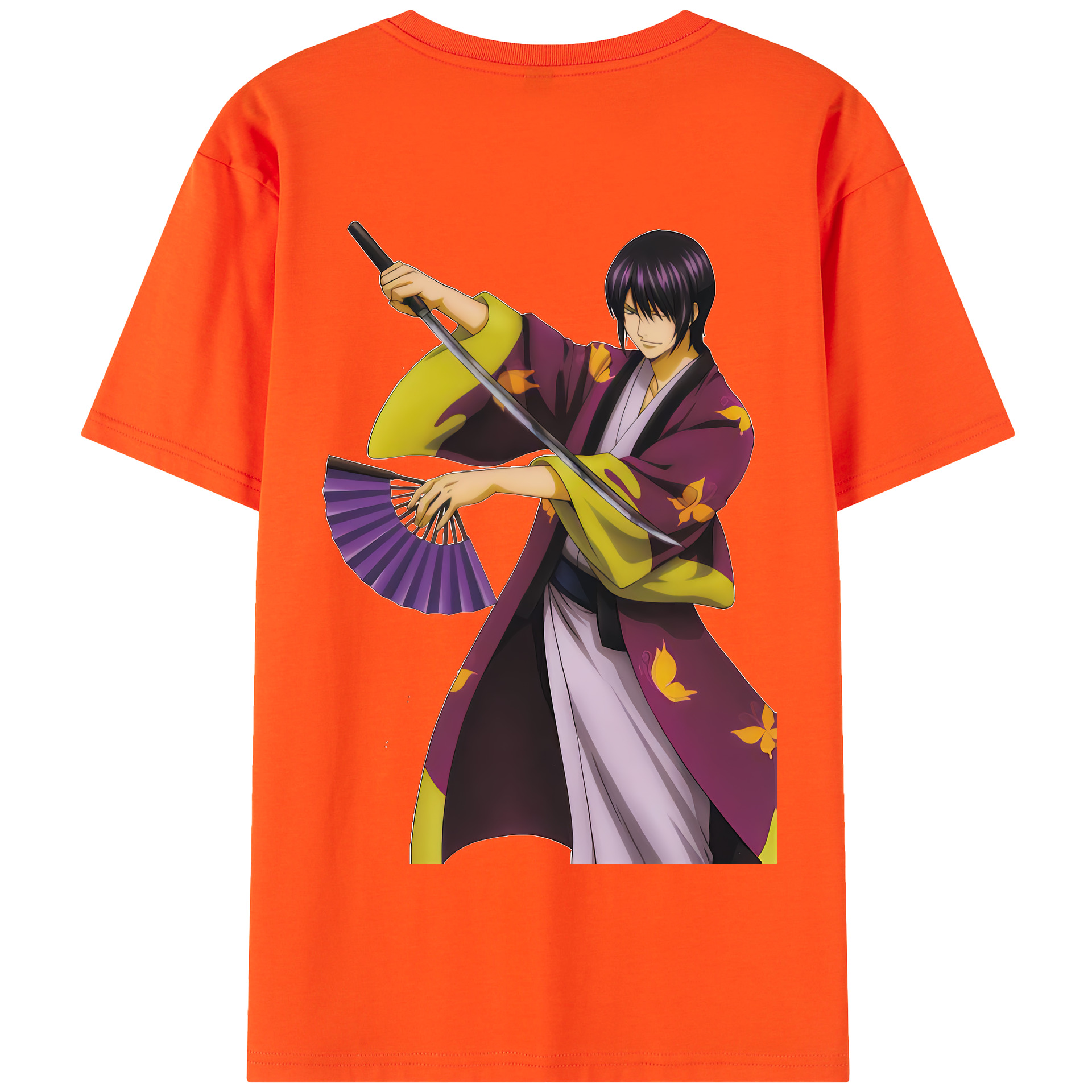 （画像用） ぎんたま 坂田銀時（さかたぎんとき） 神楽 志村新八（しむら しんぱち） GINTAMA Sakata Gintoki Kagura Shimura Shinpachi 綿100％半袖Tシャツ（背面プリント）