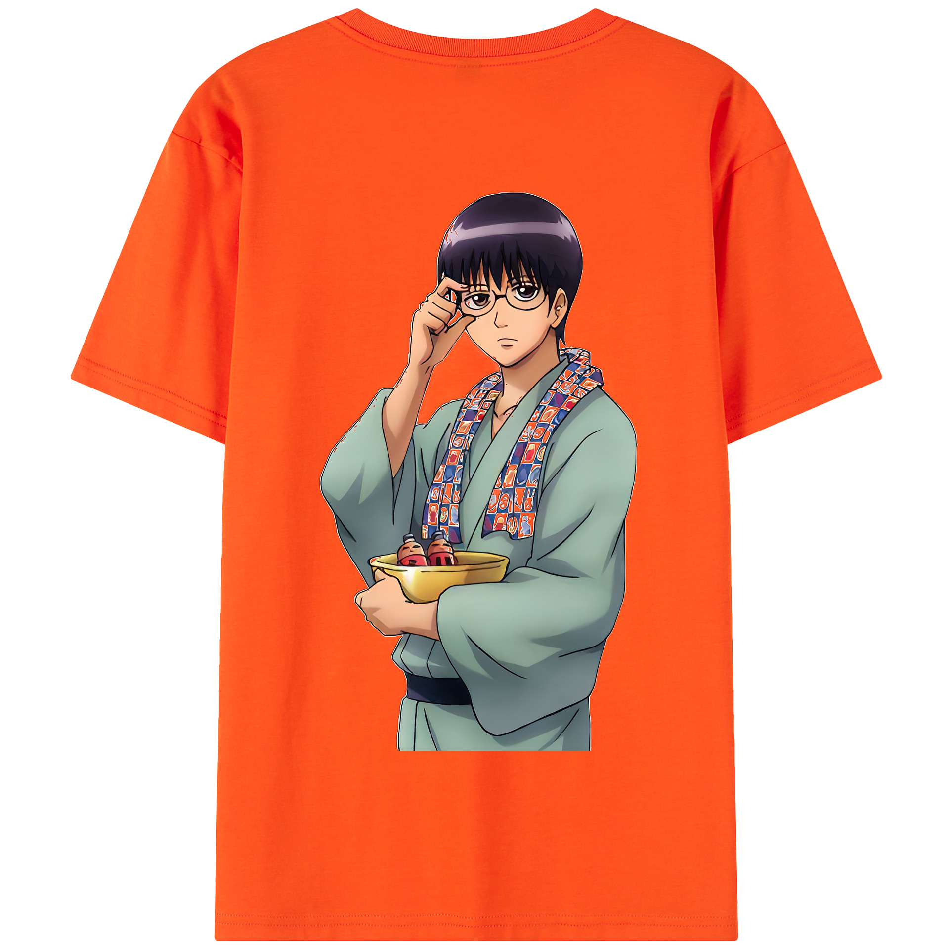 （画像用） ぎんたま 坂田銀時（さかたぎんとき） 神楽 志村新八（しむら しんぱち） GINTAMA Sakata Gintoki Kagura Shimura Shinpachi 綿100％半袖Tシャツ（背面プリント）