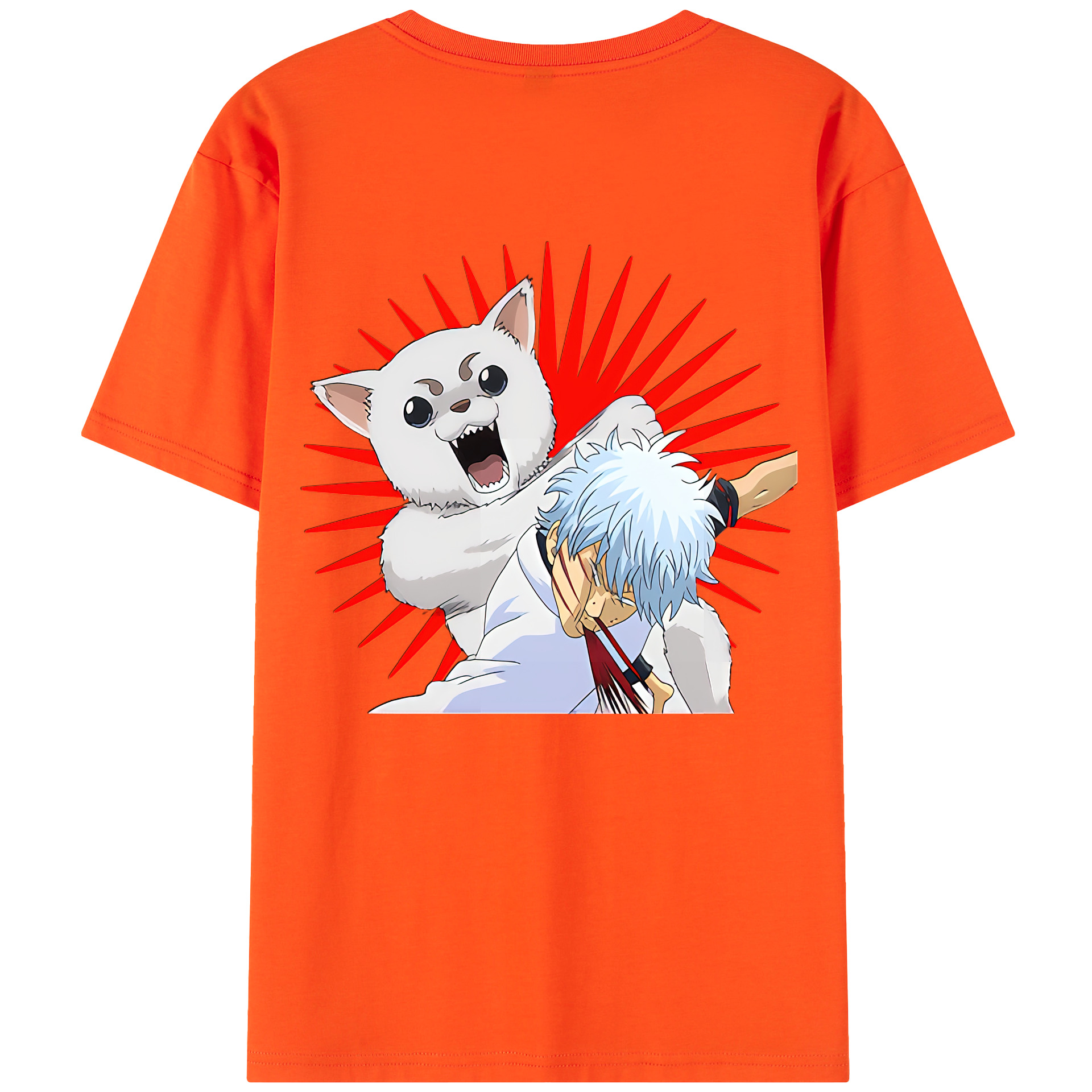 （画像用） ぎんたま 坂田銀時（さかたぎんとき） 神楽 志村新八（しむら しんぱち） GINTAMA Sakata Gintoki Kagura Shimura Shinpachi 綿100％半袖Tシャツ（背面プリント）