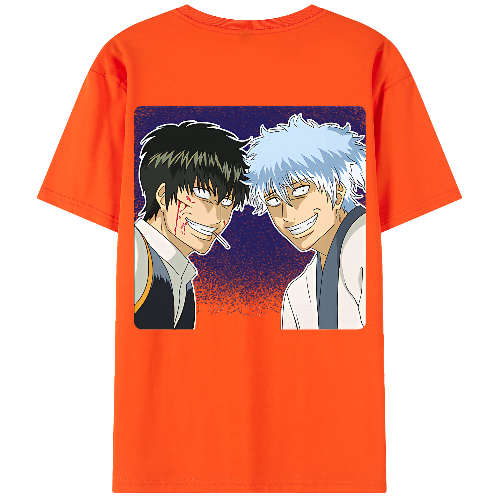 （画像用） ぎんたま 坂田銀時（さかたぎんとき） 神楽 志村新八（しむら しんぱち） GINTAMA Sakata Gintoki Kagura Shimura Shinpachi 綿100％半袖Tシャツ（背面プリント）