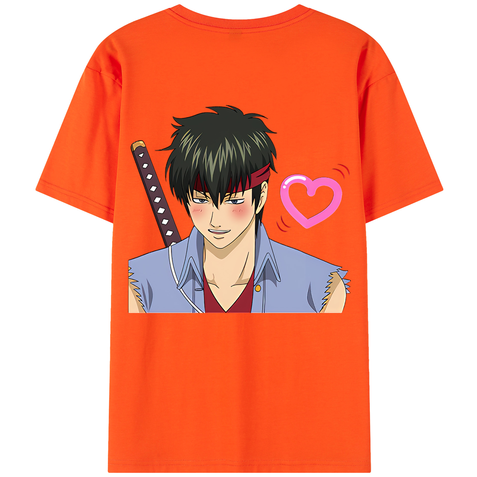 （画像用） ぎんたま 坂田銀時（さかたぎんとき） 神楽 志村新八（しむら しんぱち） GINTAMA Sakata Gintoki Kagura Shimura Shinpachi 綿100％半袖Tシャツ（背面プリント）