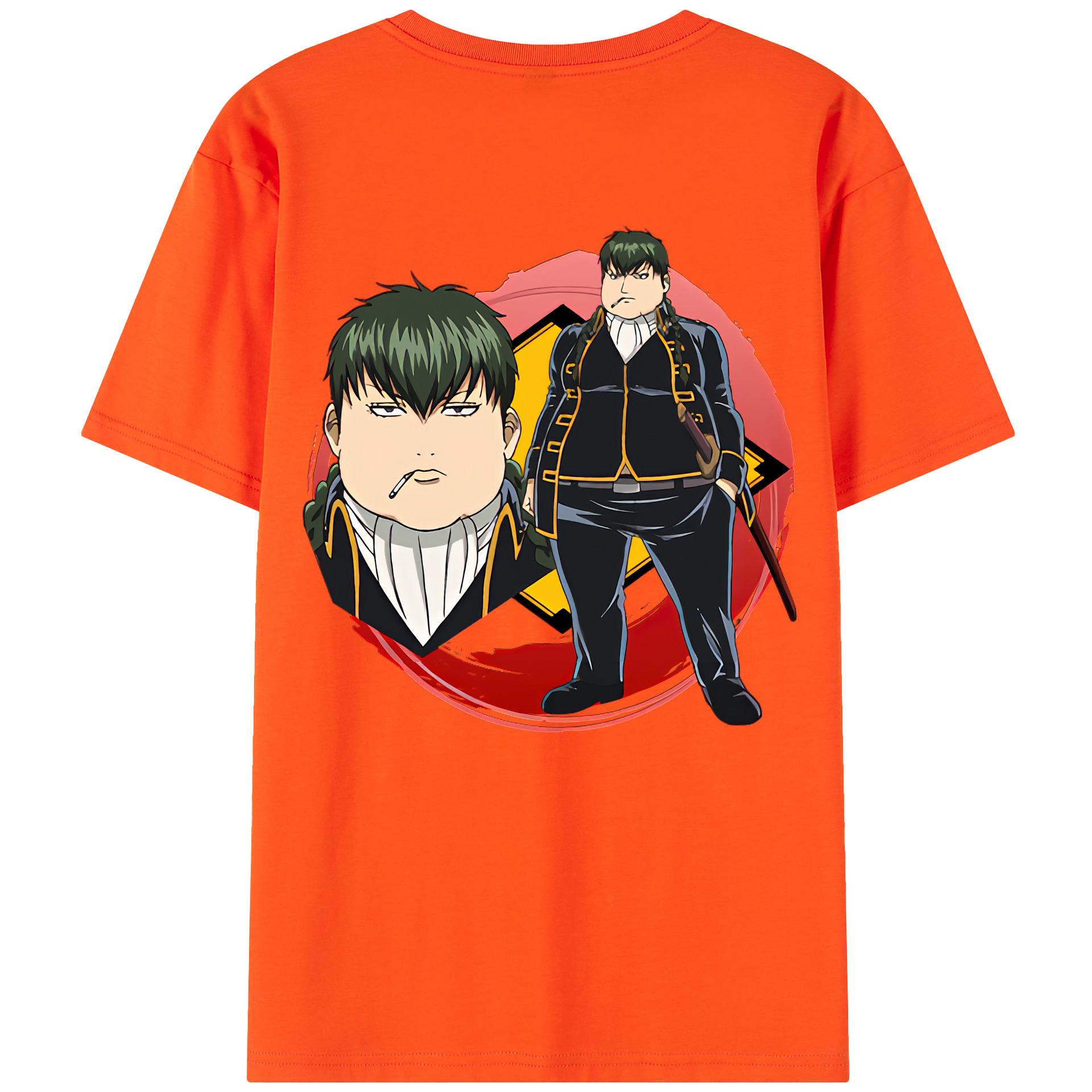 （画像用） ぎんたま 坂田銀時（さかたぎんとき） 神楽 志村新八（しむら しんぱち） GINTAMA Sakata Gintoki Kagura Shimura Shinpachi 綿100％半袖Tシャツ（背面プリント）