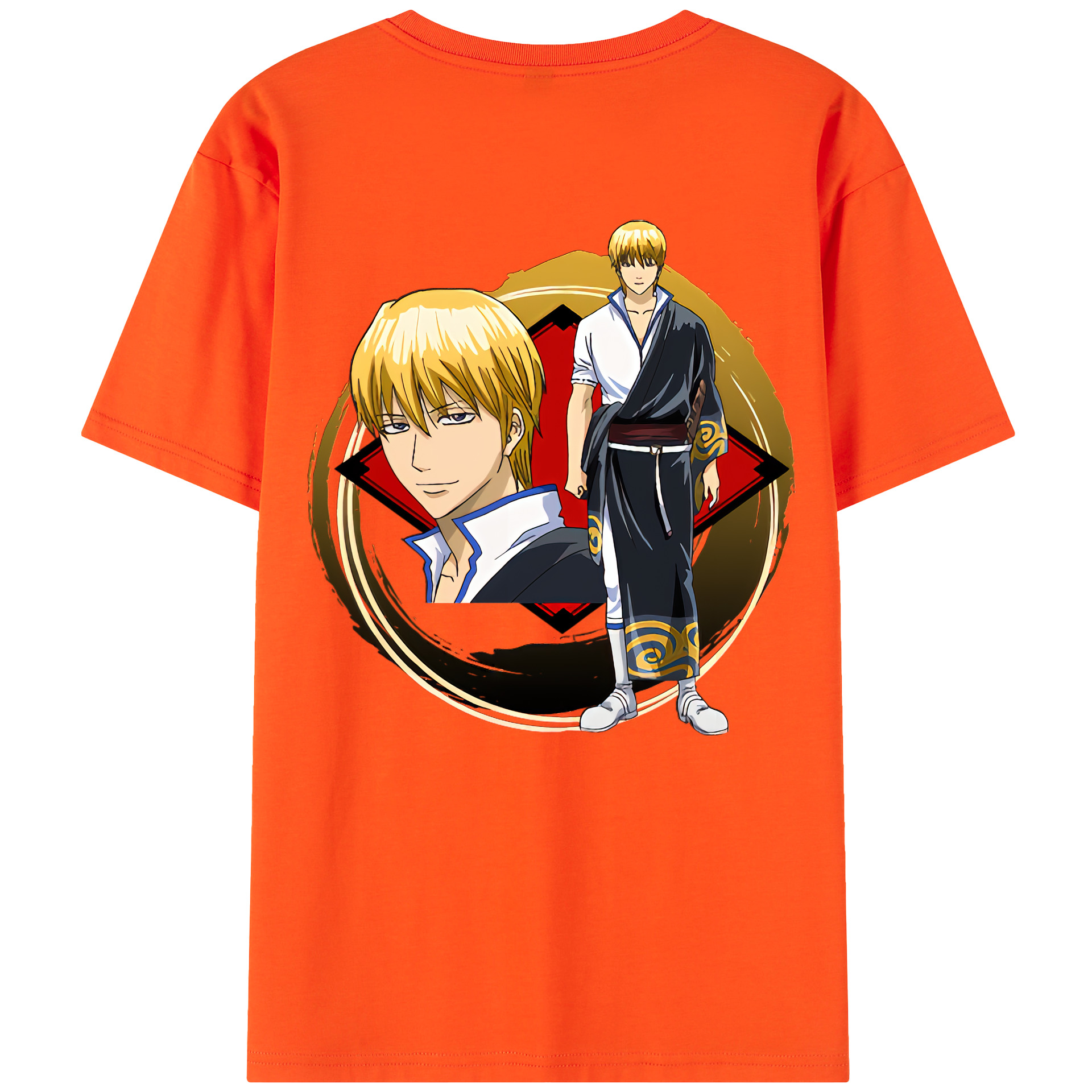 （画像用） ぎんたま 坂田銀時（さかたぎんとき） 神楽 志村新八（しむら しんぱち） GINTAMA Sakata Gintoki Kagura Shimura Shinpachi 綿100％半袖Tシャツ（背面プリント）