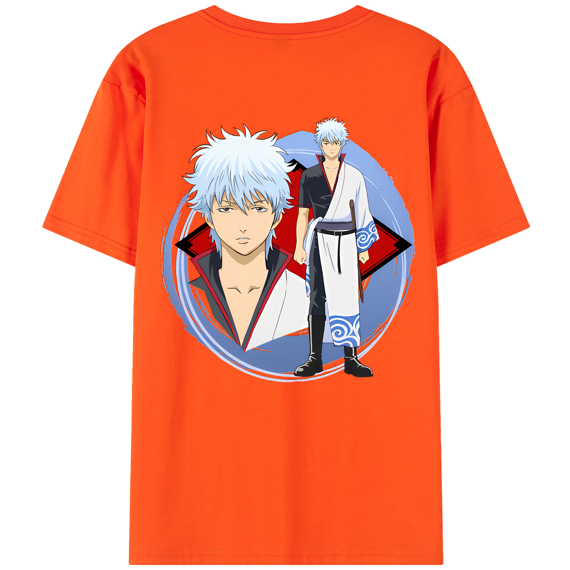 （画像用） ぎんたま 坂田銀時（さかたぎんとき） 神楽 志村新八（しむら しんぱち） GINTAMA Sakata Gintoki Kagura Shimura Shinpachi 綿100％半袖Tシャツ（背面プリント）