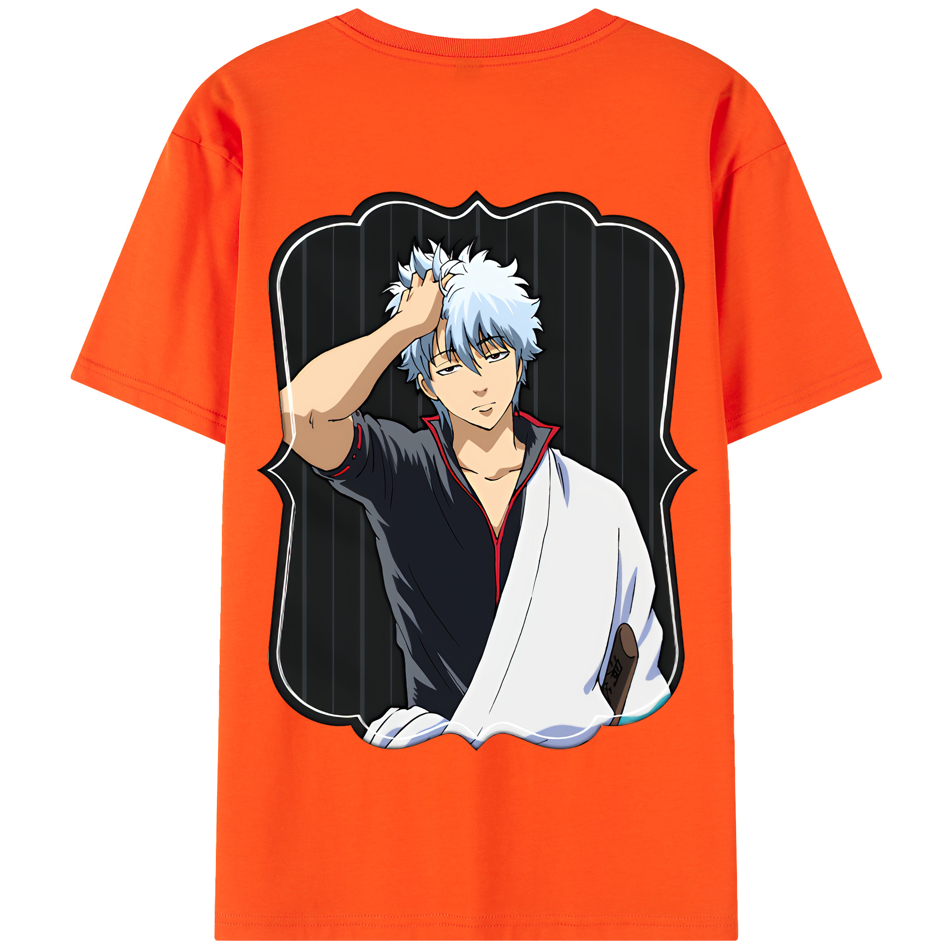 （画像用） ぎんたま 坂田銀時（さかたぎんとき） 神楽 志村新八（しむら しんぱち） GINTAMA Sakata Gintoki Kagura Shimura Shinpachi 綿100％半袖Tシャツ（背面プリント）