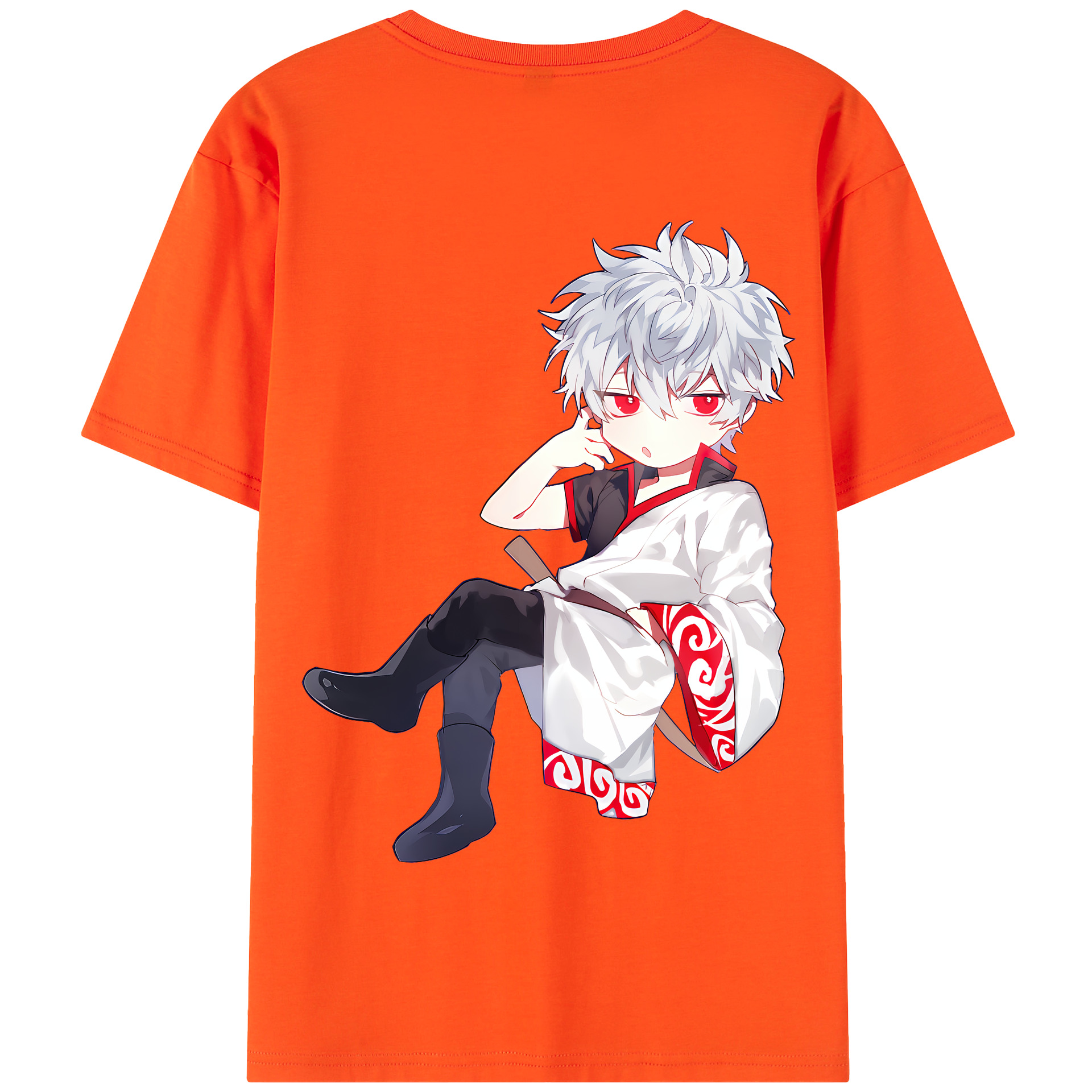 （画像用） ぎんたま 坂田銀時（さかたぎんとき） 神楽 志村新八（しむら しんぱち） GINTAMA Sakata Gintoki Kagura Shimura Shinpachi 綿100％半袖Tシャツ（背面プリント）