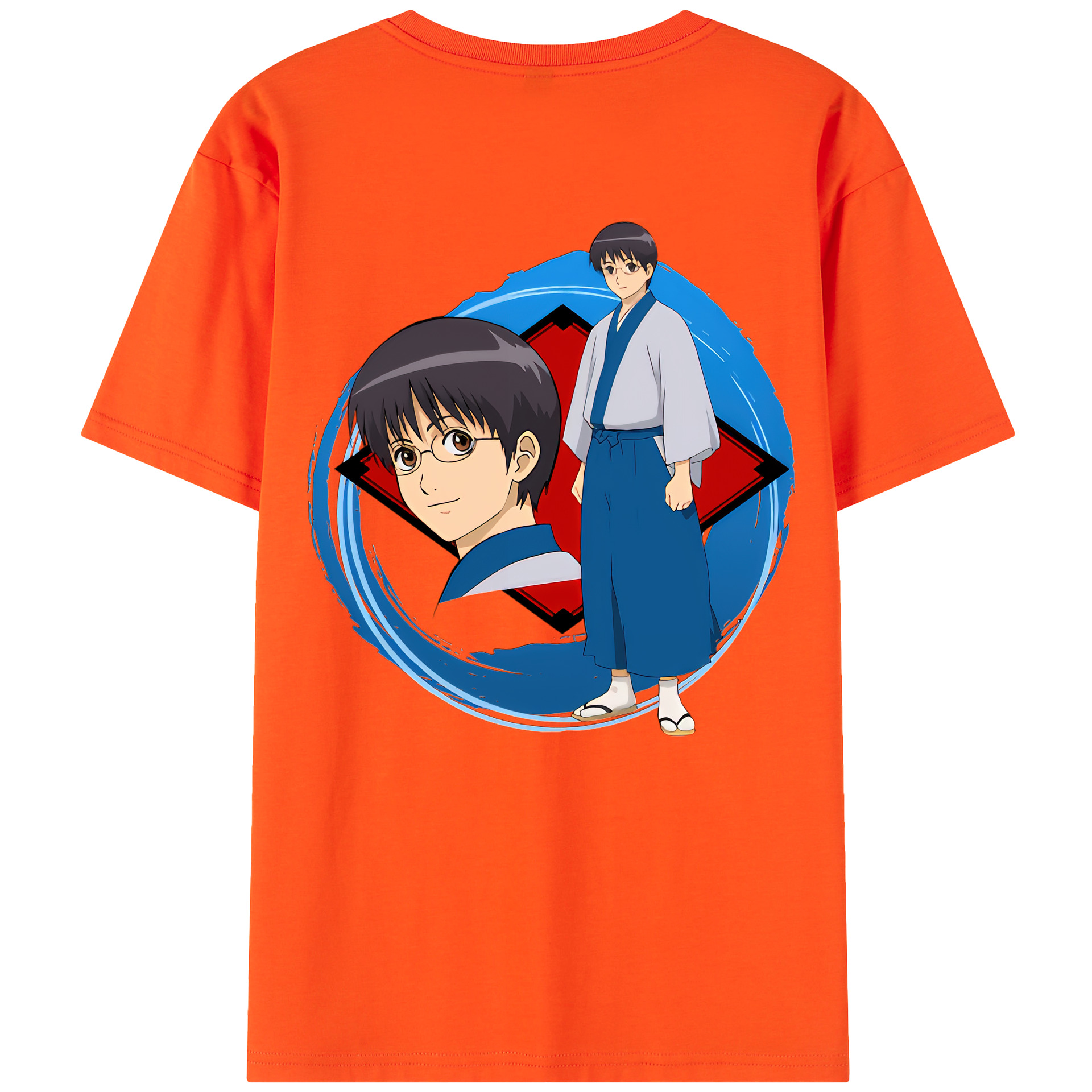 （画像用） ぎんたま 坂田銀時（さかたぎんとき） 神楽 志村新八（しむら しんぱち） GINTAMA Sakata Gintoki Kagura Shimura Shinpachi 綿100％半袖Tシャツ（背面プリント）