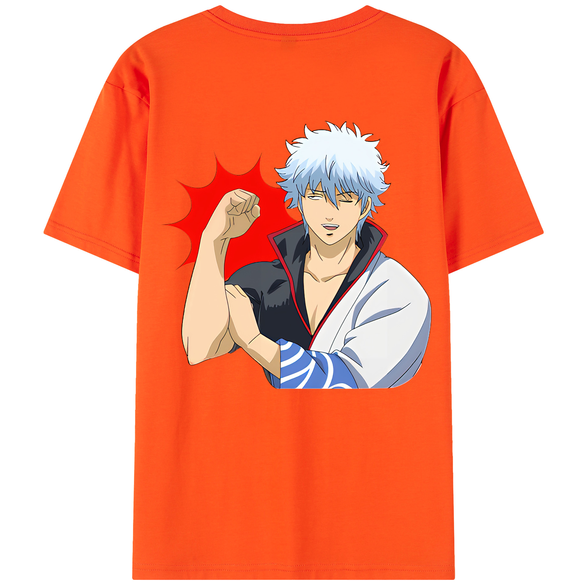 （画像用） ぎんたま 坂田銀時（さかたぎんとき） 神楽 志村新八（しむら しんぱち） GINTAMA Sakata Gintoki Kagura Shimura Shinpachi 綿100％半袖Tシャツ（背面プリント）