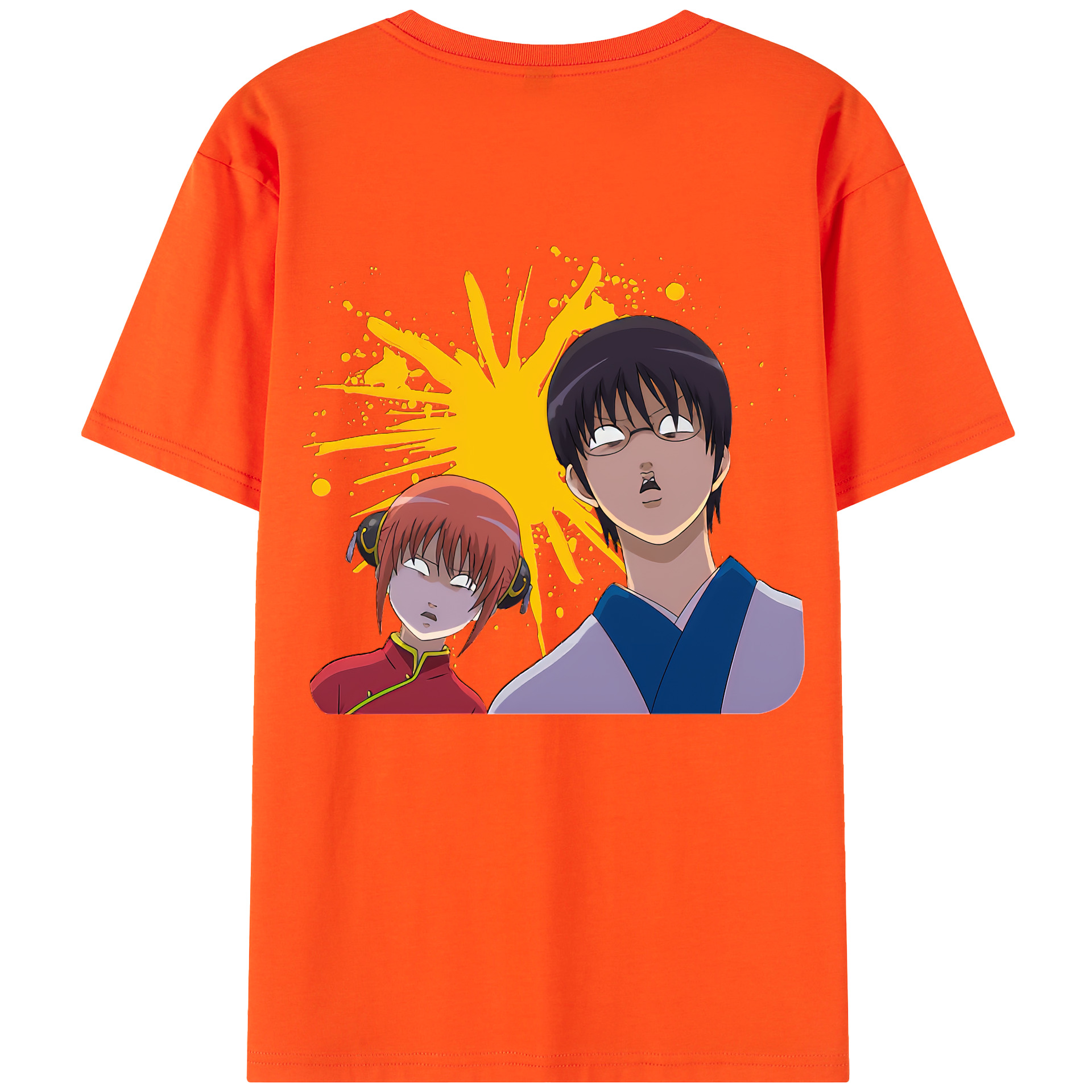 （画像用） ぎんたま 坂田銀時（さかたぎんとき） 神楽 志村新八（しむら しんぱち） GINTAMA Sakata Gintoki Kagura Shimura Shinpachi 綿100％半袖Tシャツ（背面プリント）
