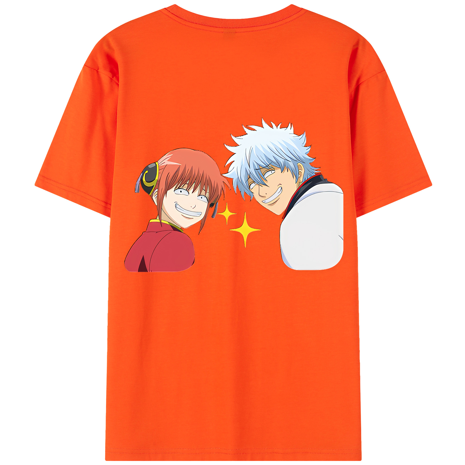 （画像用） ぎんたま 坂田銀時（さかたぎんとき） 神楽 志村新八（しむら しんぱち） GINTAMA Sakata Gintoki Kagura Shimura Shinpachi 綿100％半袖Tシャツ（背面プリント）