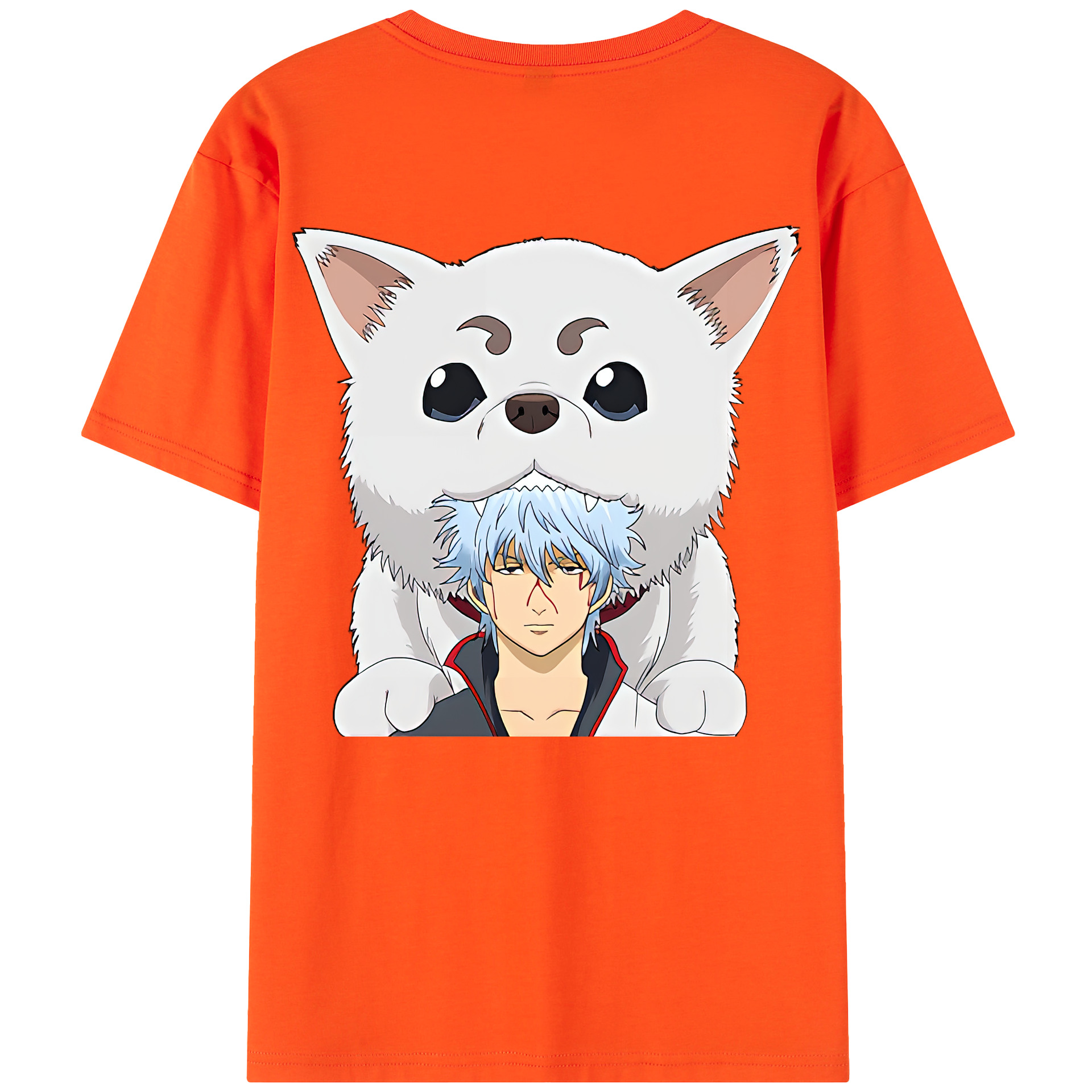 （画像用） ぎんたま 坂田銀時（さかたぎんとき） 神楽 志村新八（しむら しんぱち） GINTAMA Sakata Gintoki Kagura Shimura Shinpachi 綿100％半袖Tシャツ（背面プリント）