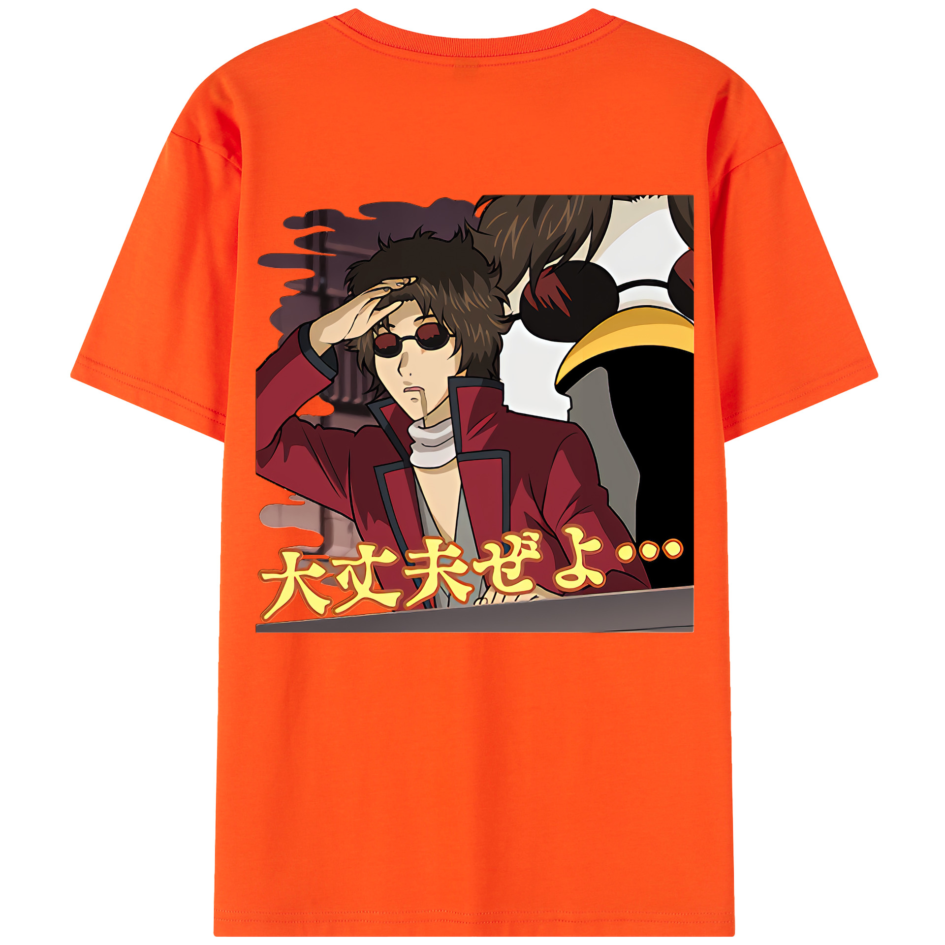 （画像用） ぎんたま 坂田銀時（さかたぎんとき） 神楽 志村新八（しむら しんぱち） GINTAMA Sakata Gintoki Kagura Shimura Shinpachi 綿100％半袖Tシャツ（背面プリント）
