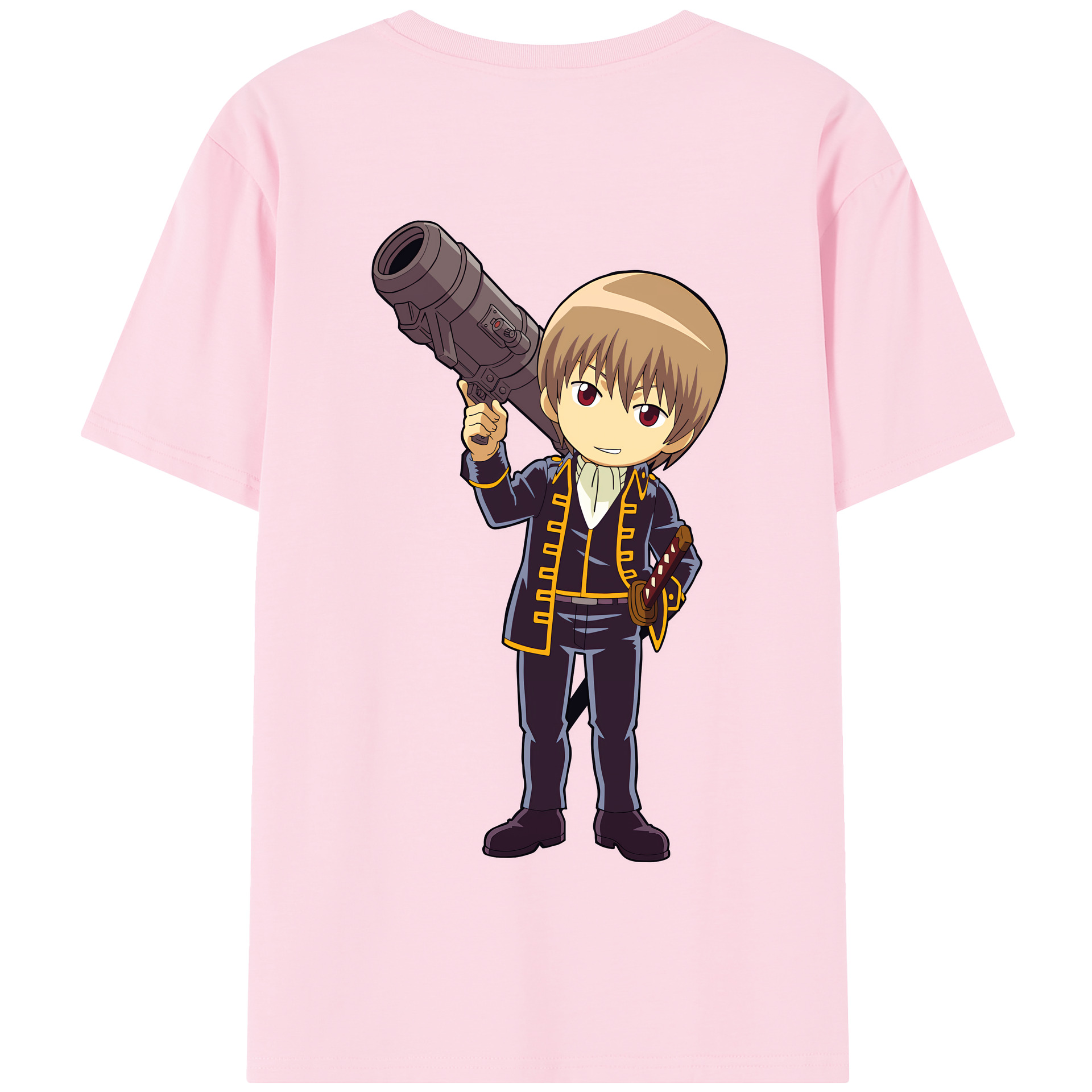 （画像用） ぎんたま 坂田銀時（さかたぎんとき） 神楽 志村新八（しむら しんぱち） GINTAMA Sakata Gintoki Kagura Shimura Shinpachi 綿100％半袖Tシャツ（背面プリント）