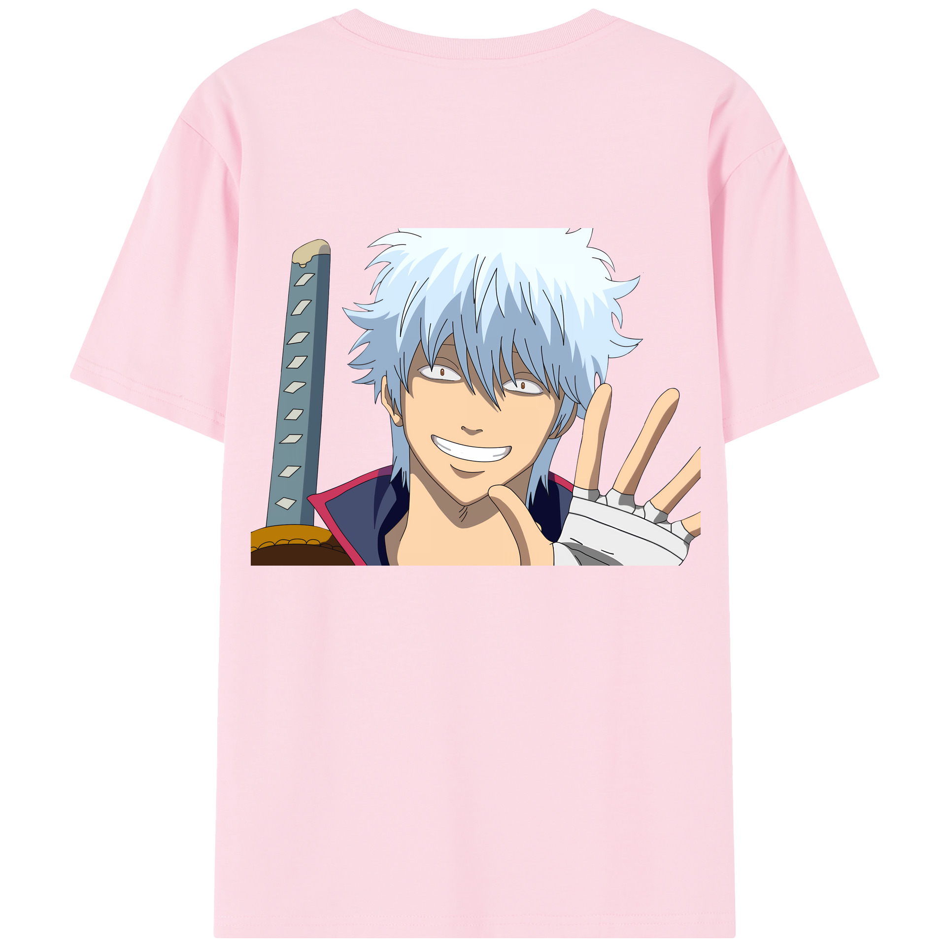 （画像用） ぎんたま 坂田銀時（さかたぎんとき） 神楽 志村新八（しむら しんぱち） GINTAMA Sakata Gintoki Kagura Shimura Shinpachi 綿100％半袖Tシャツ（背面プリント）