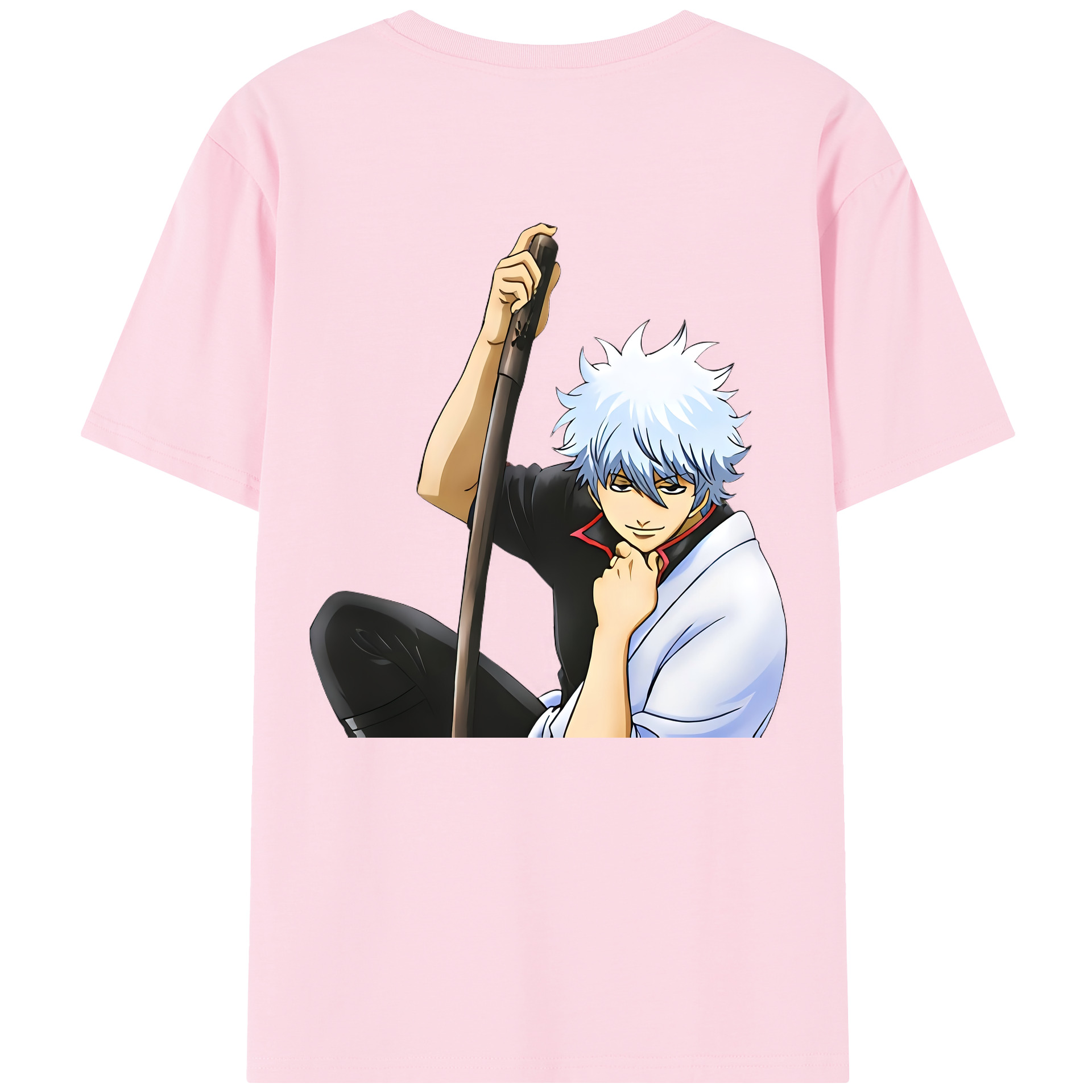 （画像用） ぎんたま 坂田銀時（さかたぎんとき） 神楽 志村新八（しむら しんぱち） GINTAMA Sakata Gintoki Kagura Shimura Shinpachi 綿100％半袖Tシャツ（背面プリント）